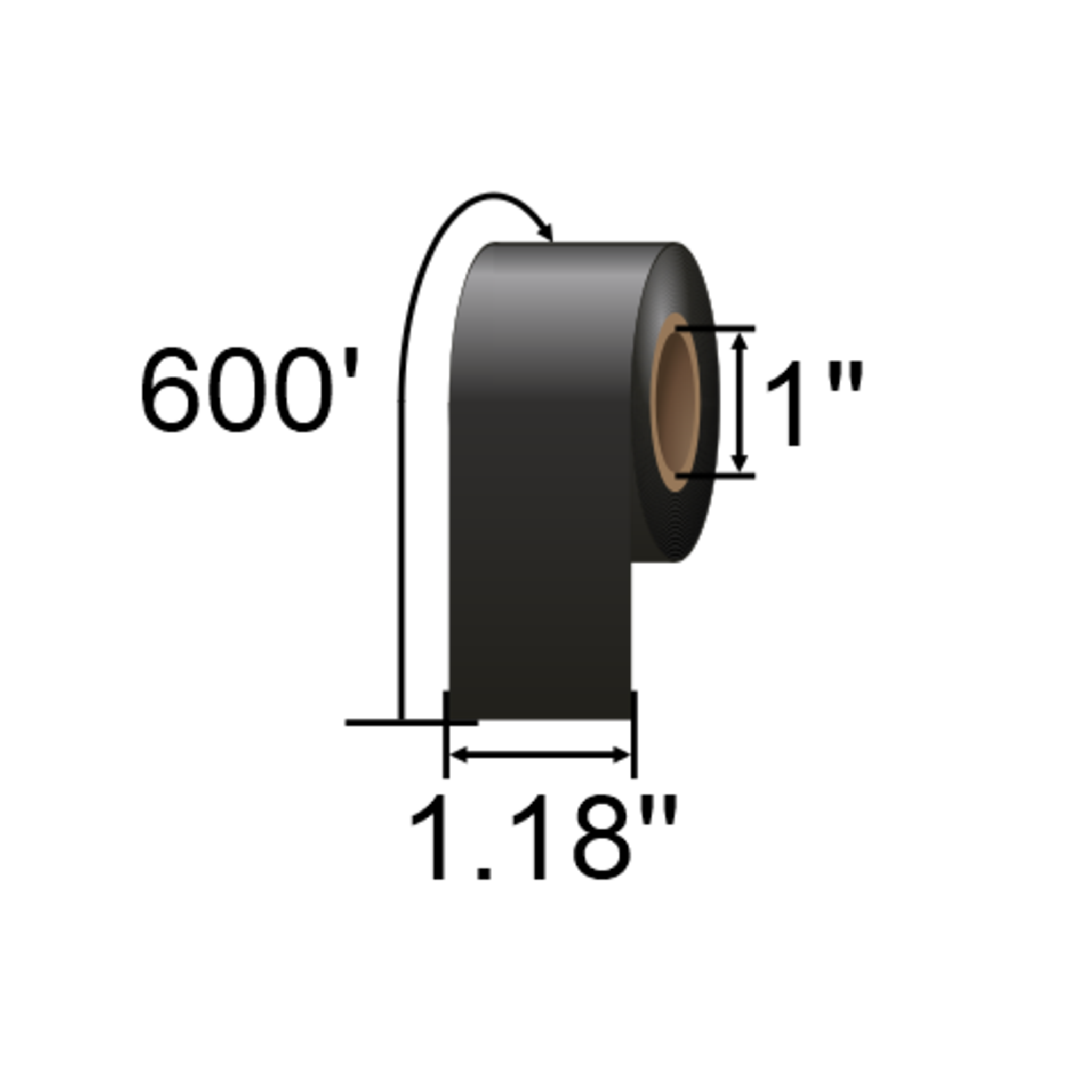 IMP 1.18 x 600ft Black Hot Stamp Foil Ribbon HSF030183BLK