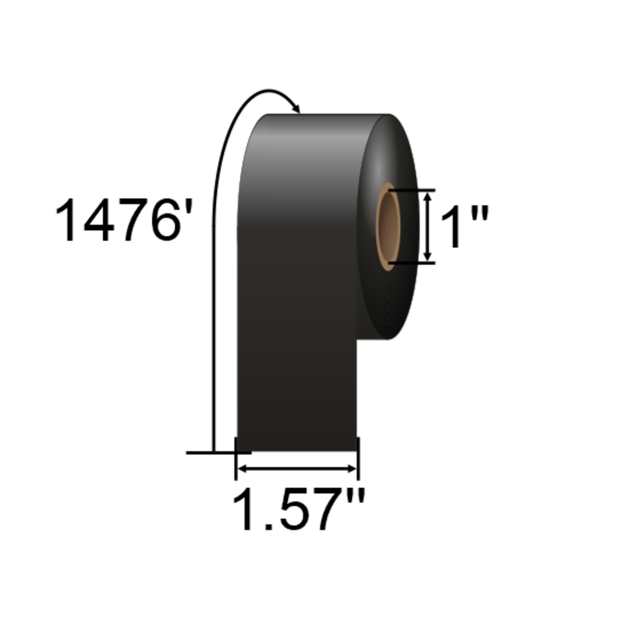 Zebra 1.57 x 1476' Thermal Transfer Wax-Resin Ribbon 03200BK04045