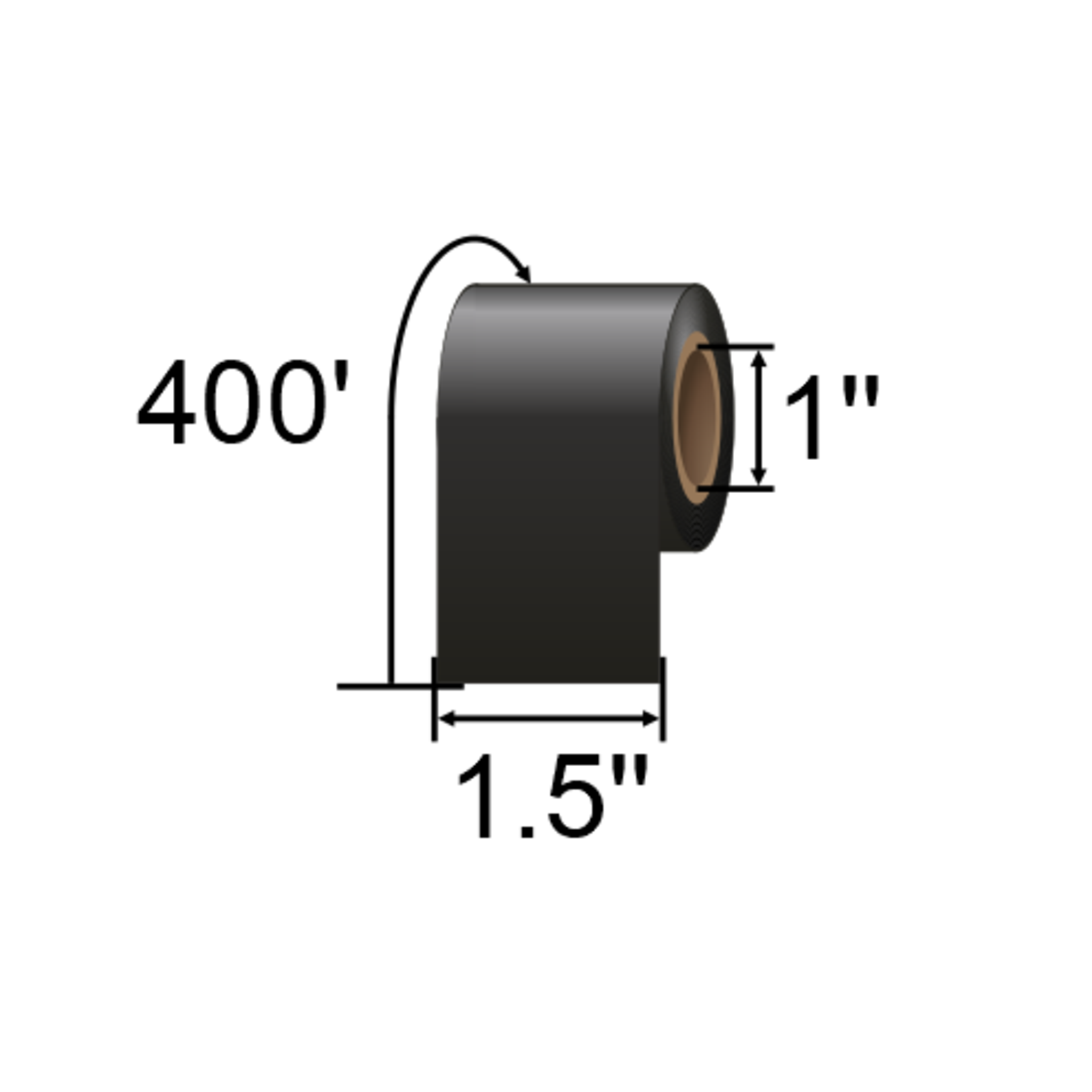 IMP 1.5 x 400ft Black Hot Stamp Foil Ribbon HSF038122BLK