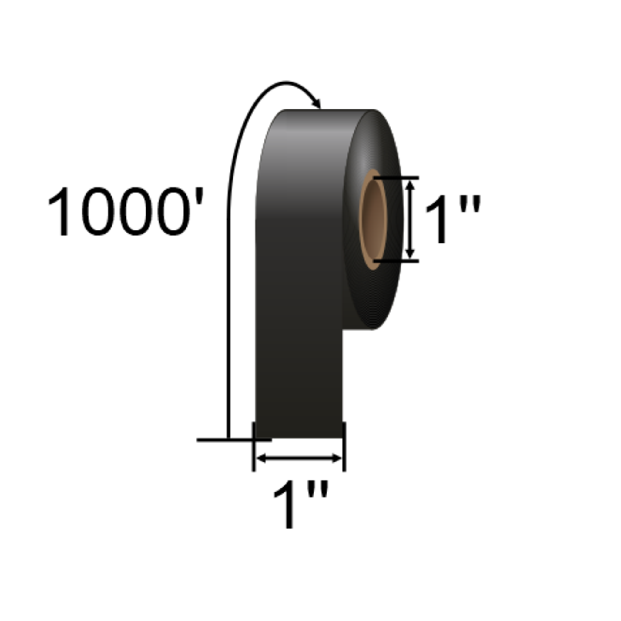 IMP 1 x 1000ft Black Hot Stamp Foil Ribbon HSF025305BLK