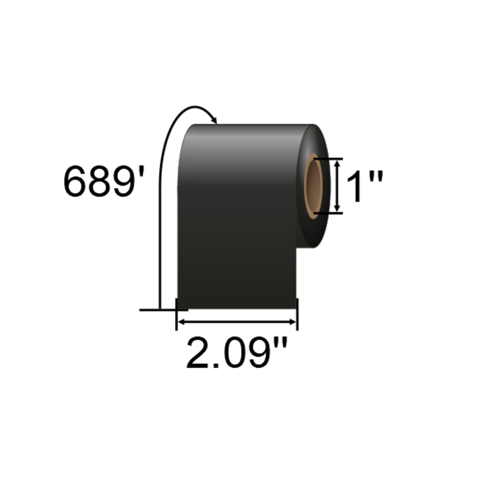ARMOR-IIMAK 2.09in x 689ft Black Premium Wax Ribbon T85274BAO