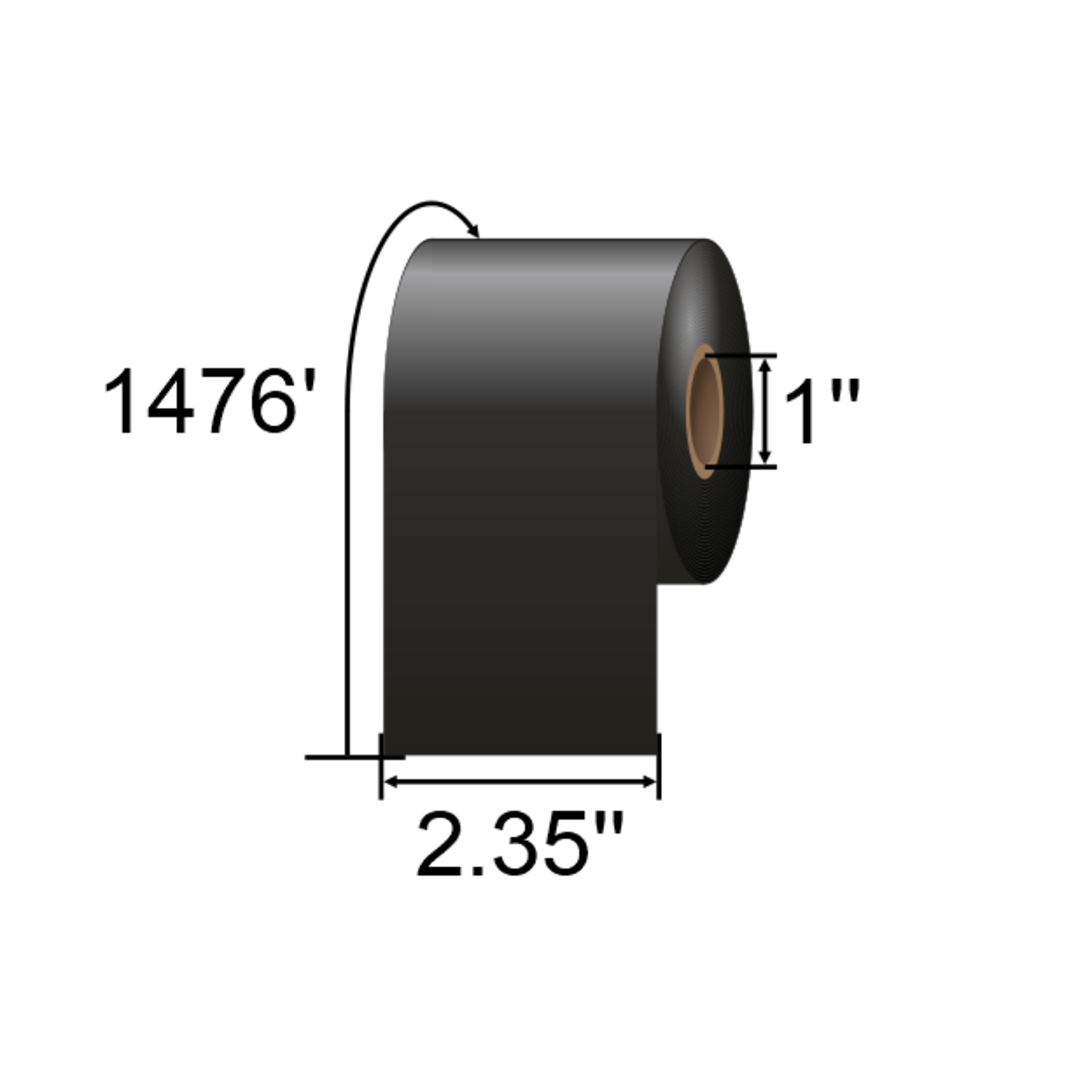 Zebra 2.36 x 1476' Thermal Transfer Resin Ribbon 06200BK06045