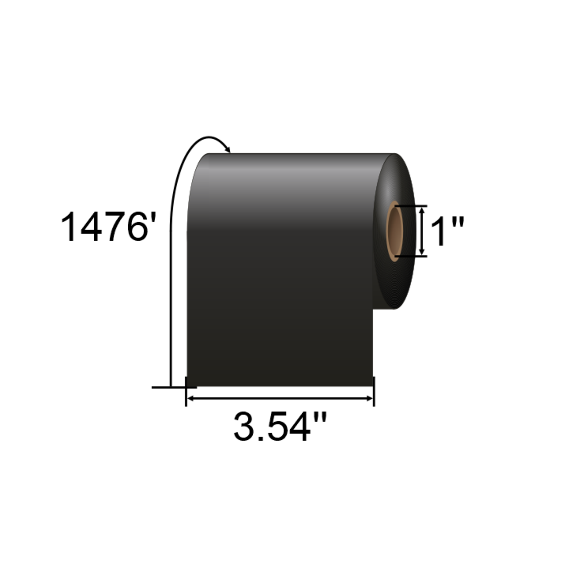 ITW 3.54in x 1476ft B128 Wax/Resin Ribbon B128090EOS