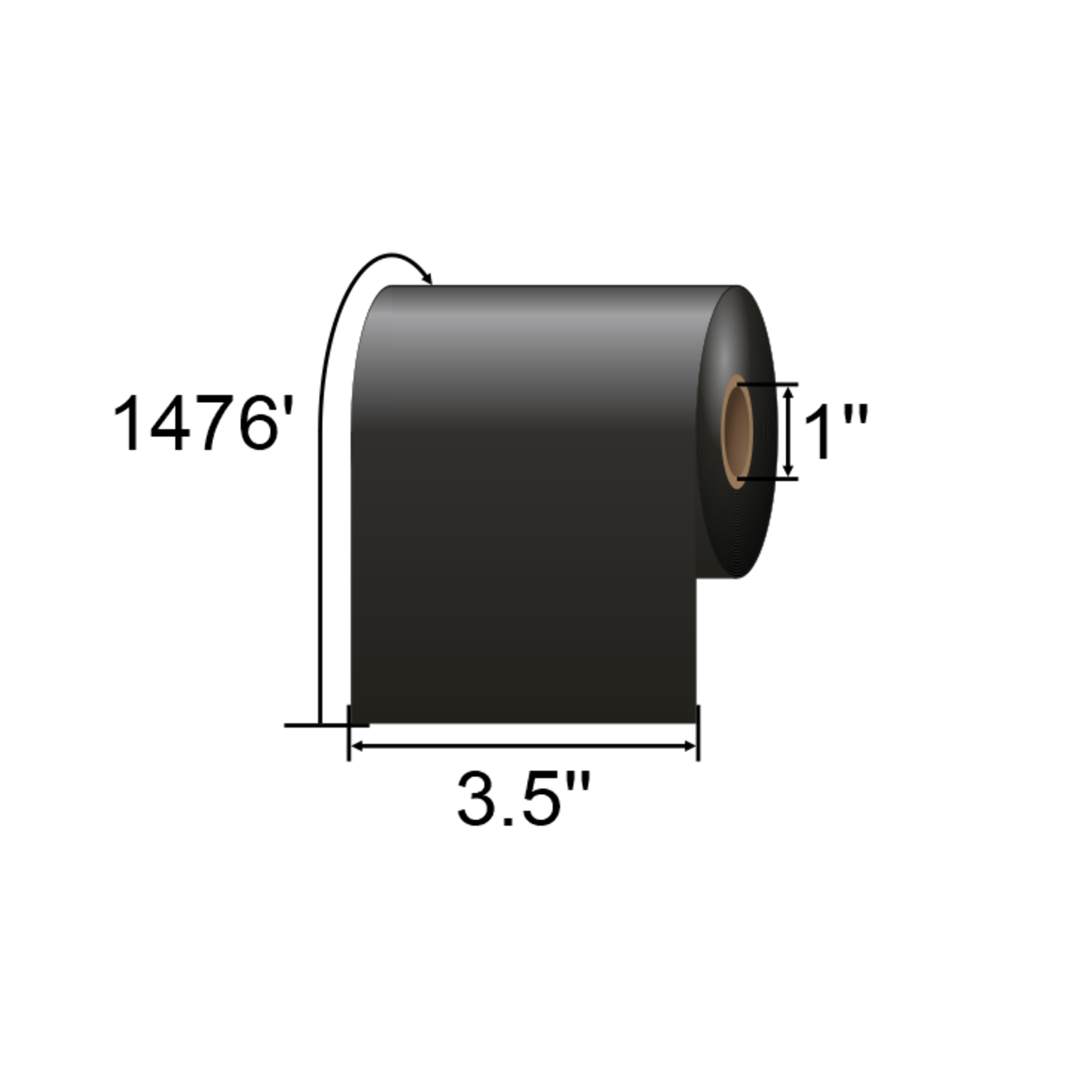 ARMOR-IIMAK 3.5in x 1476ft Black Wax/Resin Ribbon TSK559BAO