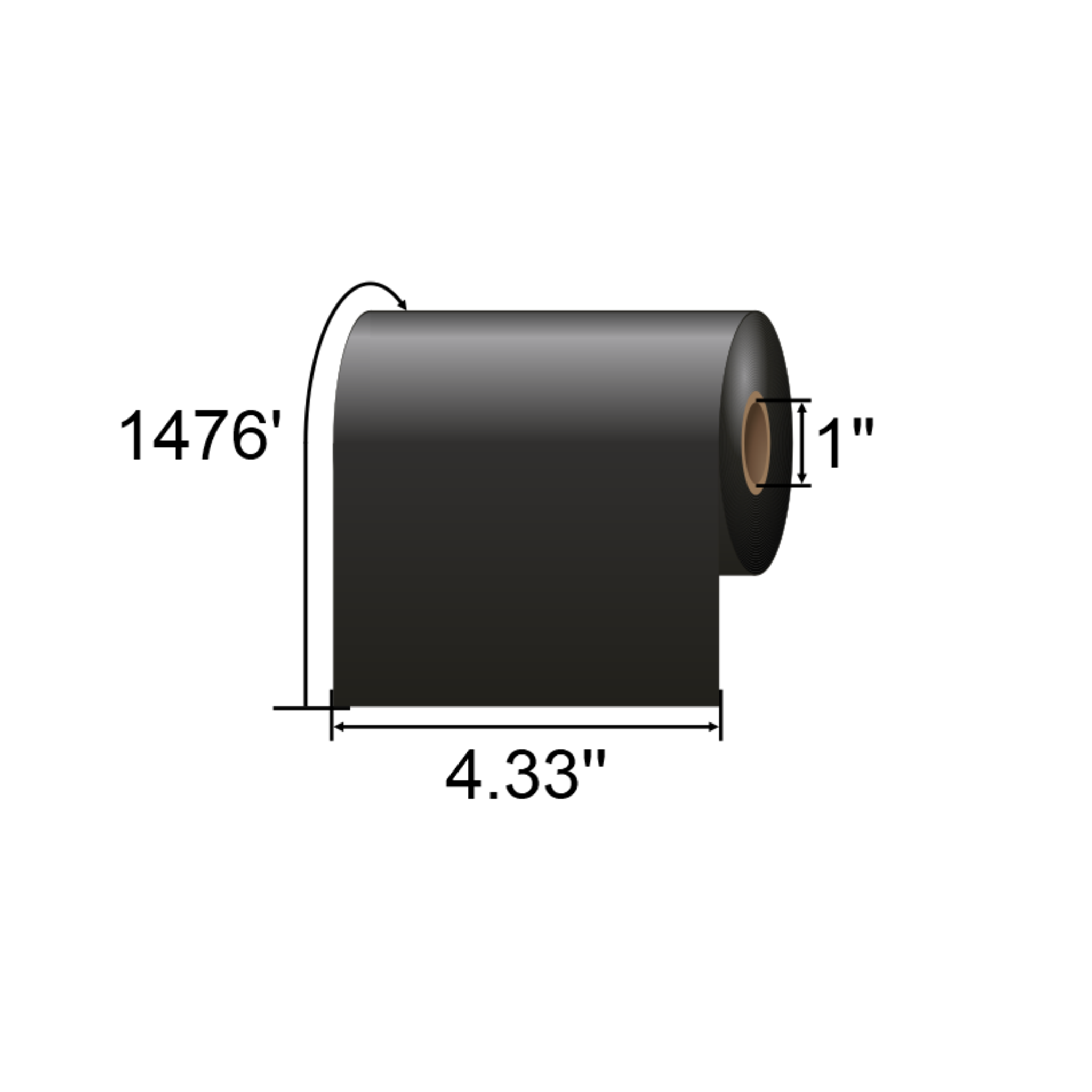 Zebra 4.33 x 1476' Thermal Transfer Wax Ribbon 05319BK11045