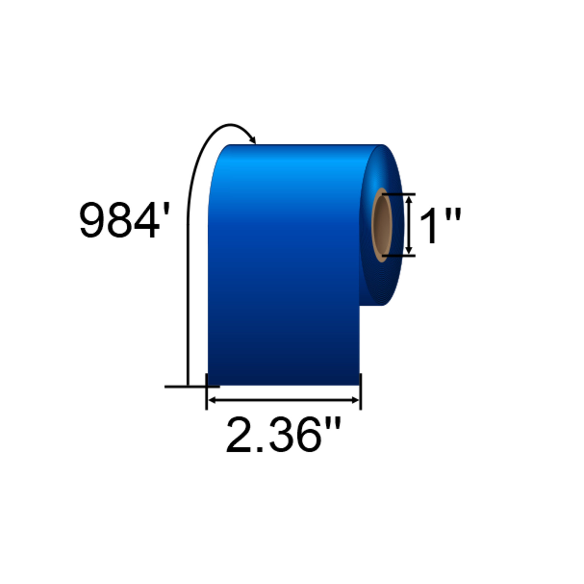 ARMOR-IIMAK 2.36in x 984ft Dark Blue Resin Ribbon T84791BAO