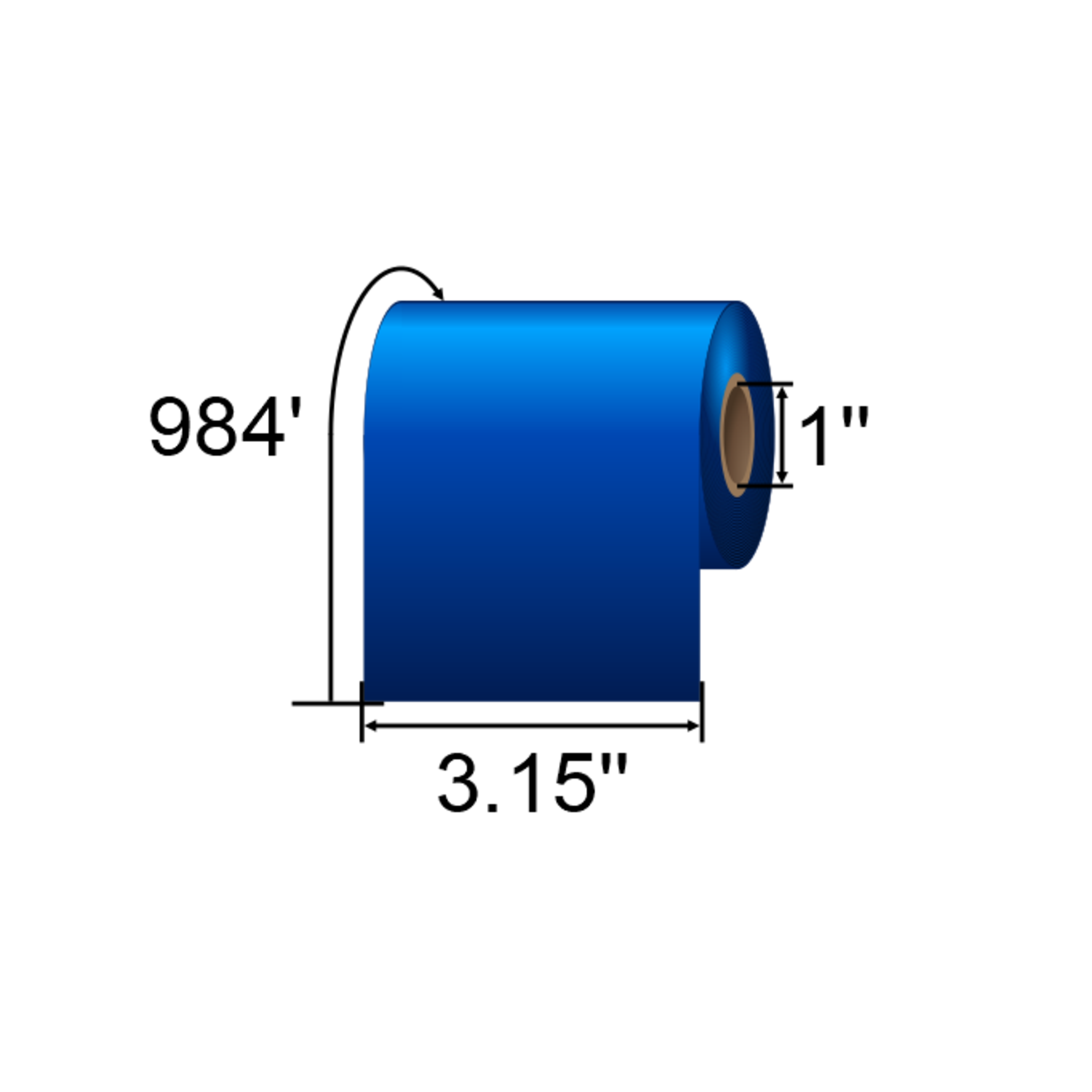 ARMOR-IIMAK 3.15in x 984ft Light blue Premium Wax Ribbon T84811BAO