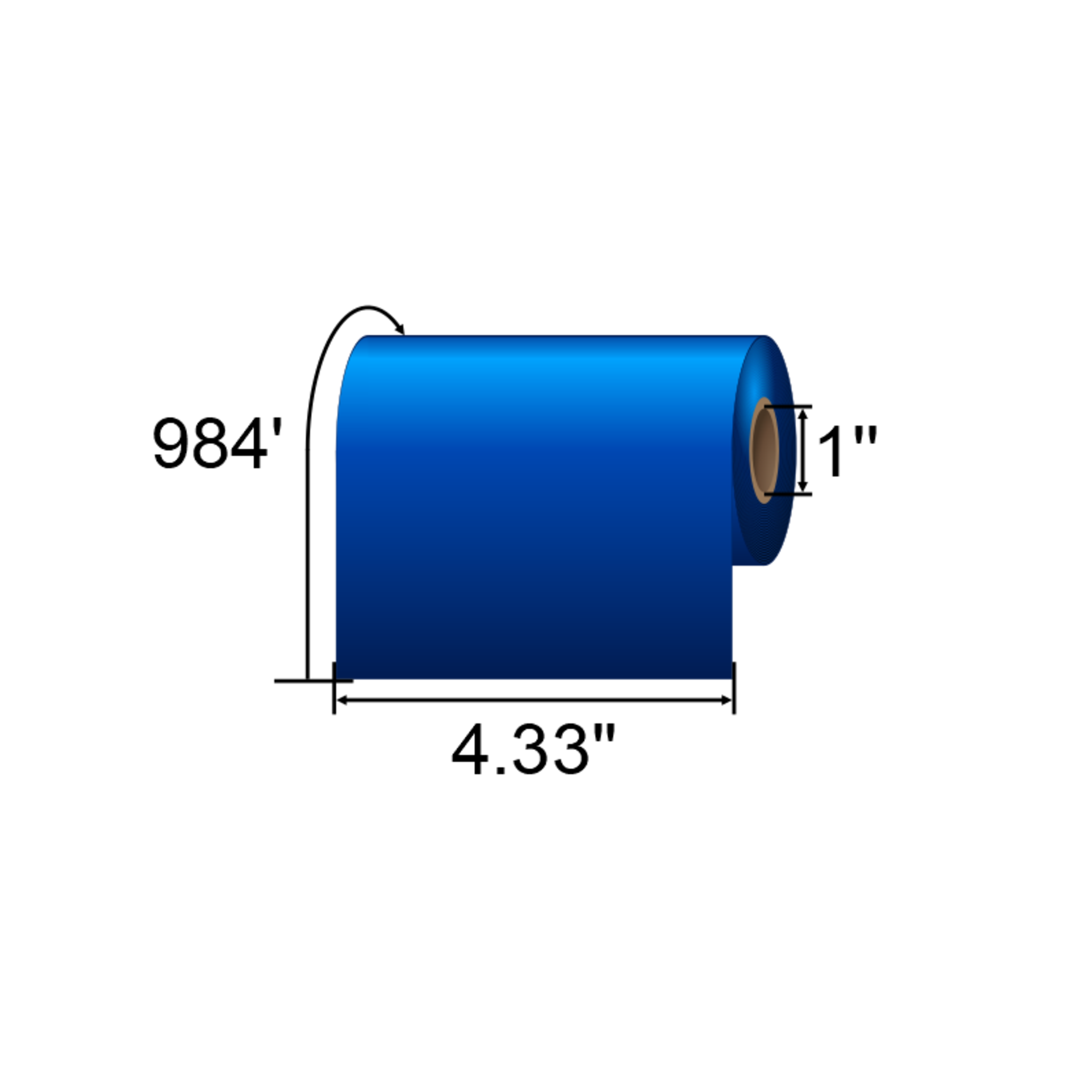 ARMOR-IIMAK 4.33in x 984ft Light Blue Premium Wax Ribbon T82618BAO