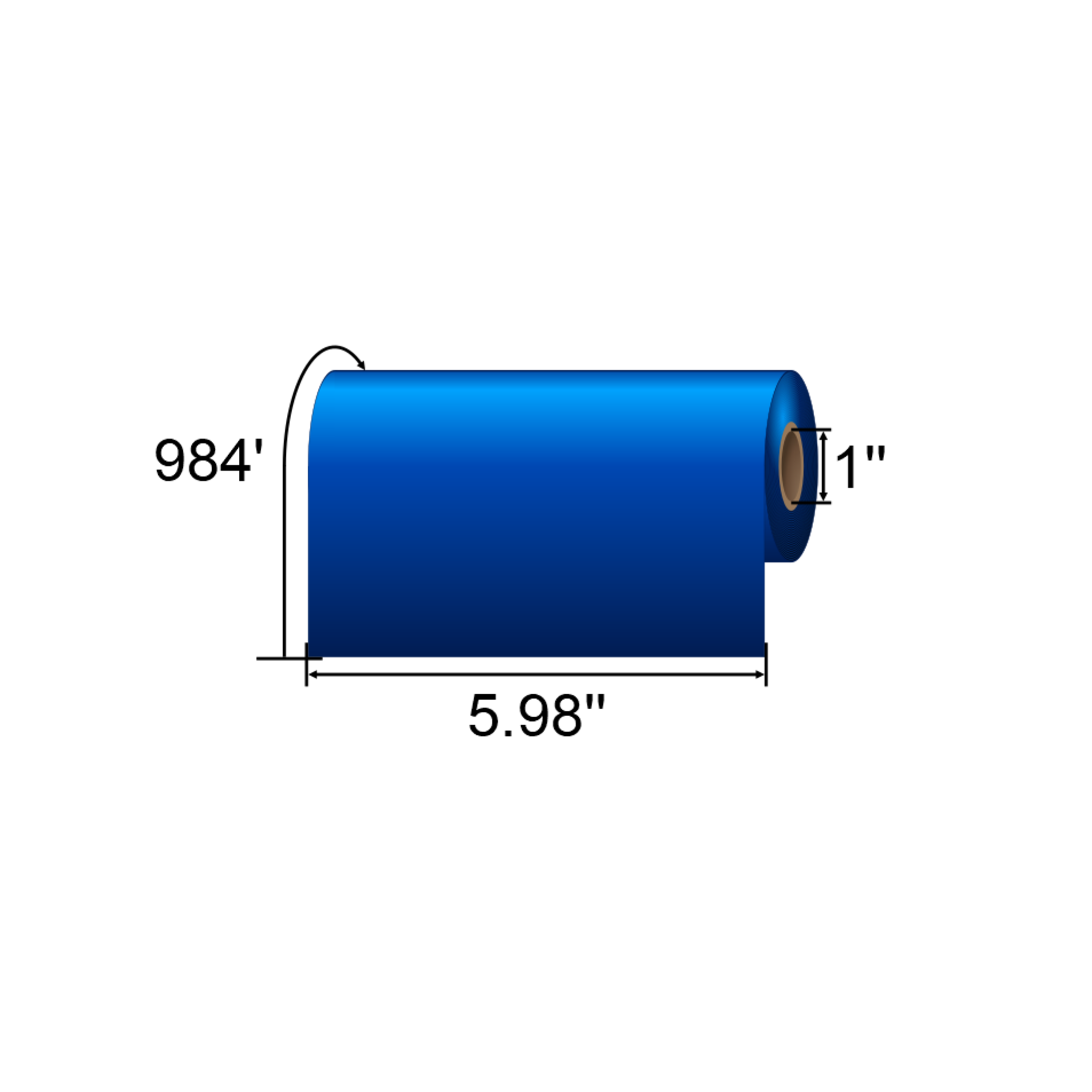 ARMOR-IIMAK 5.98in x 984ft Light Blue Premium Wax Ribbon T84875BAO