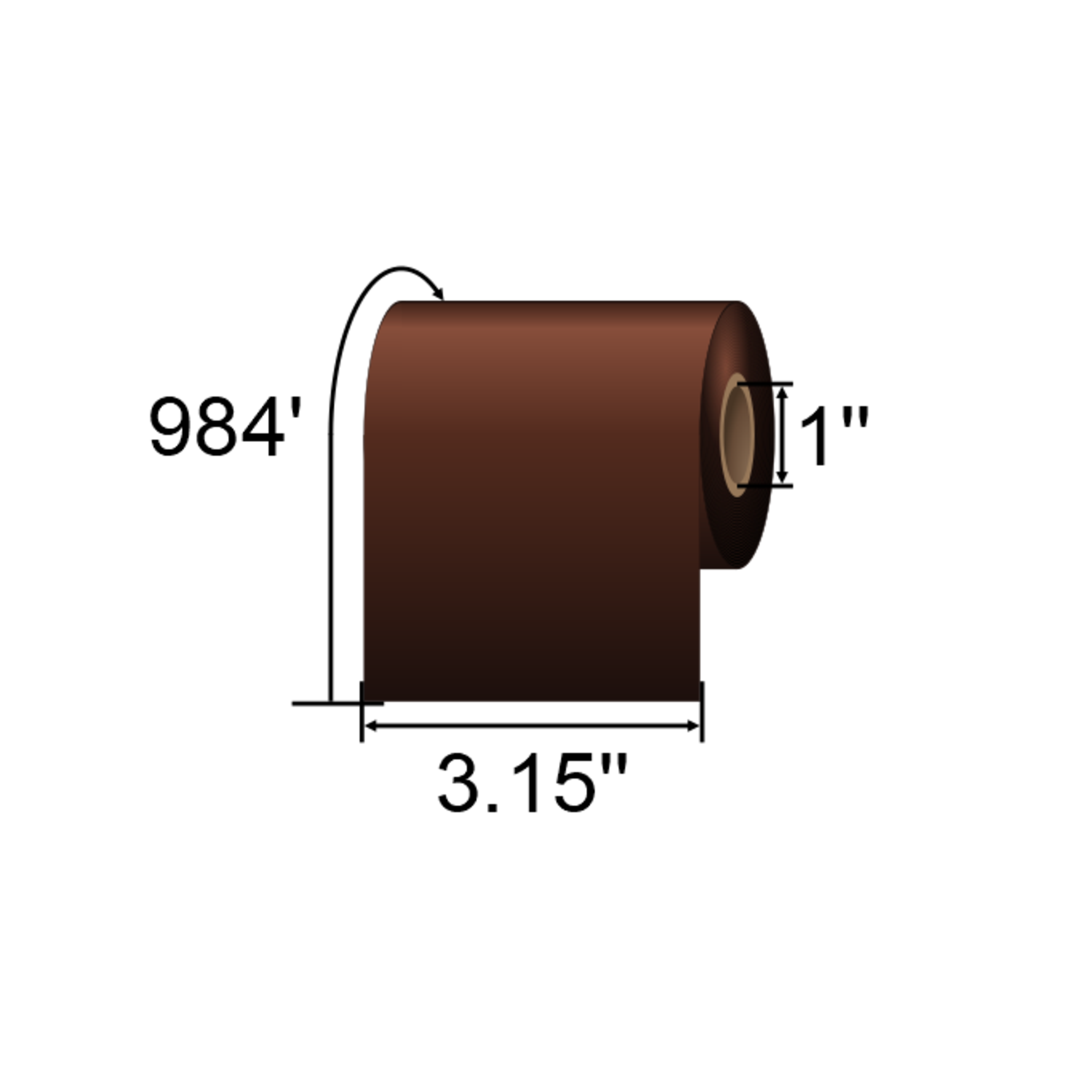 ARMOR-IIMAK 3.15in x 984ft Brown Wax/Resin Ribbon T84818BAO
