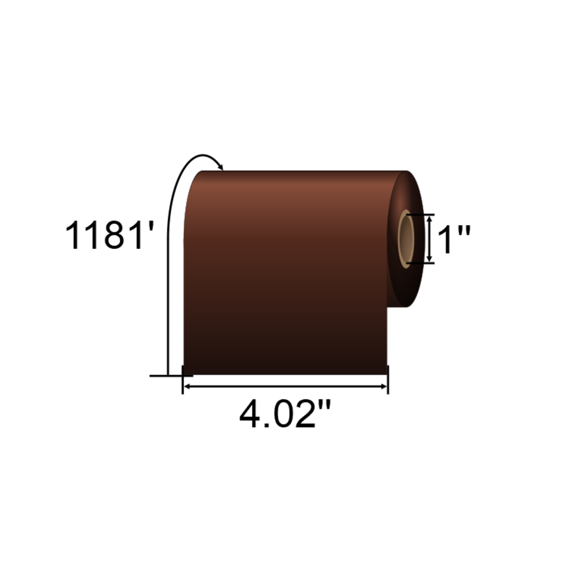 ARMOR-IIMAK 4.02in x 1181ft Brown Wax/Resin Ribbon T84705BAO