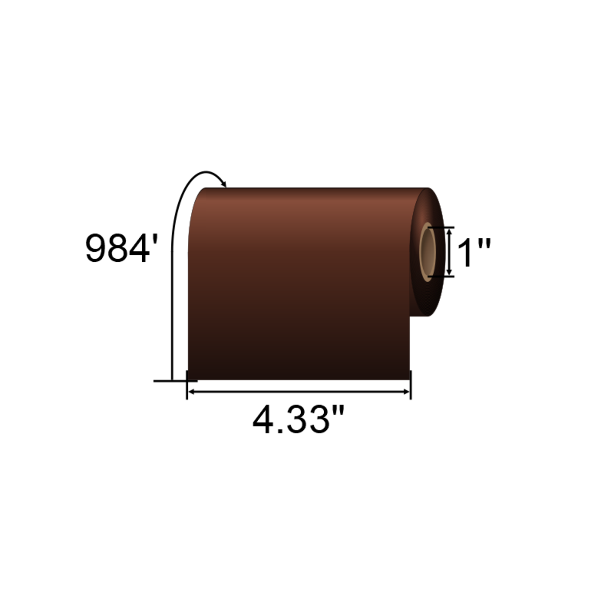 ARMOR-IIMAK 4.33in x 984ft Brown Wax/Resin Ribbon T84850BAO