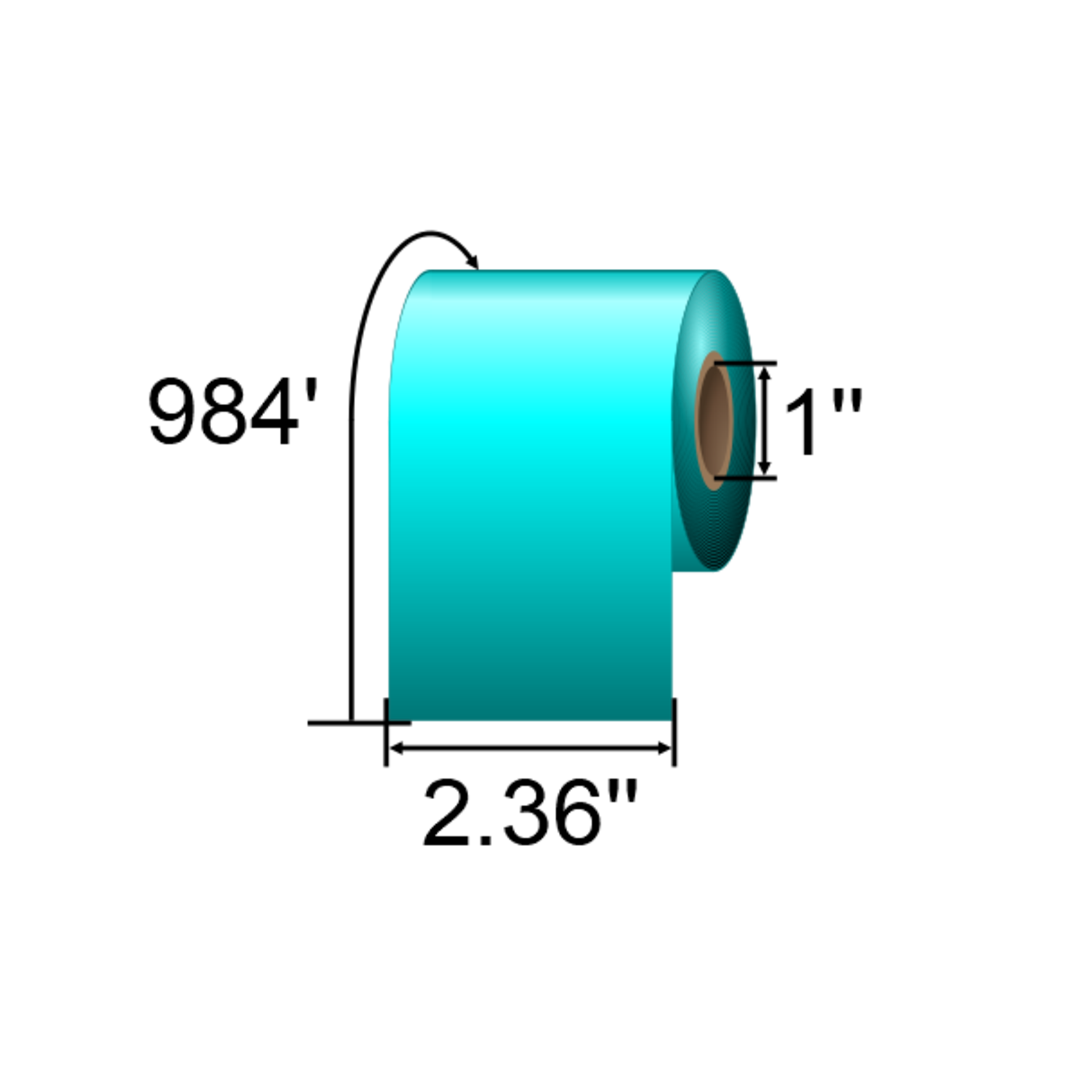 ARMOR-IIMAK 2.36in x 984ft Cyan Wax/Resin Ribbon T85767BAO