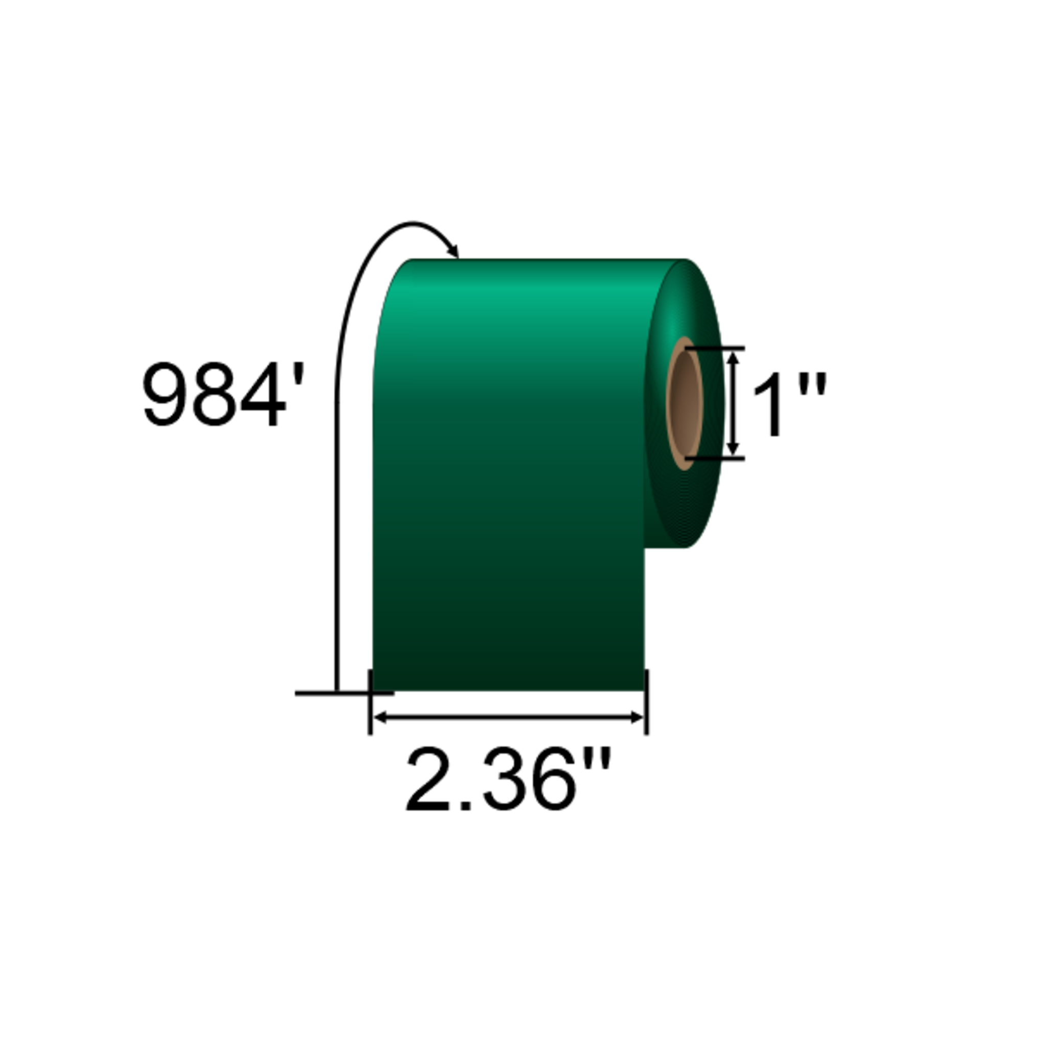 ARMOR-IIMAK 2.36in x 984ft Green Resin Ribbon T84793BAO