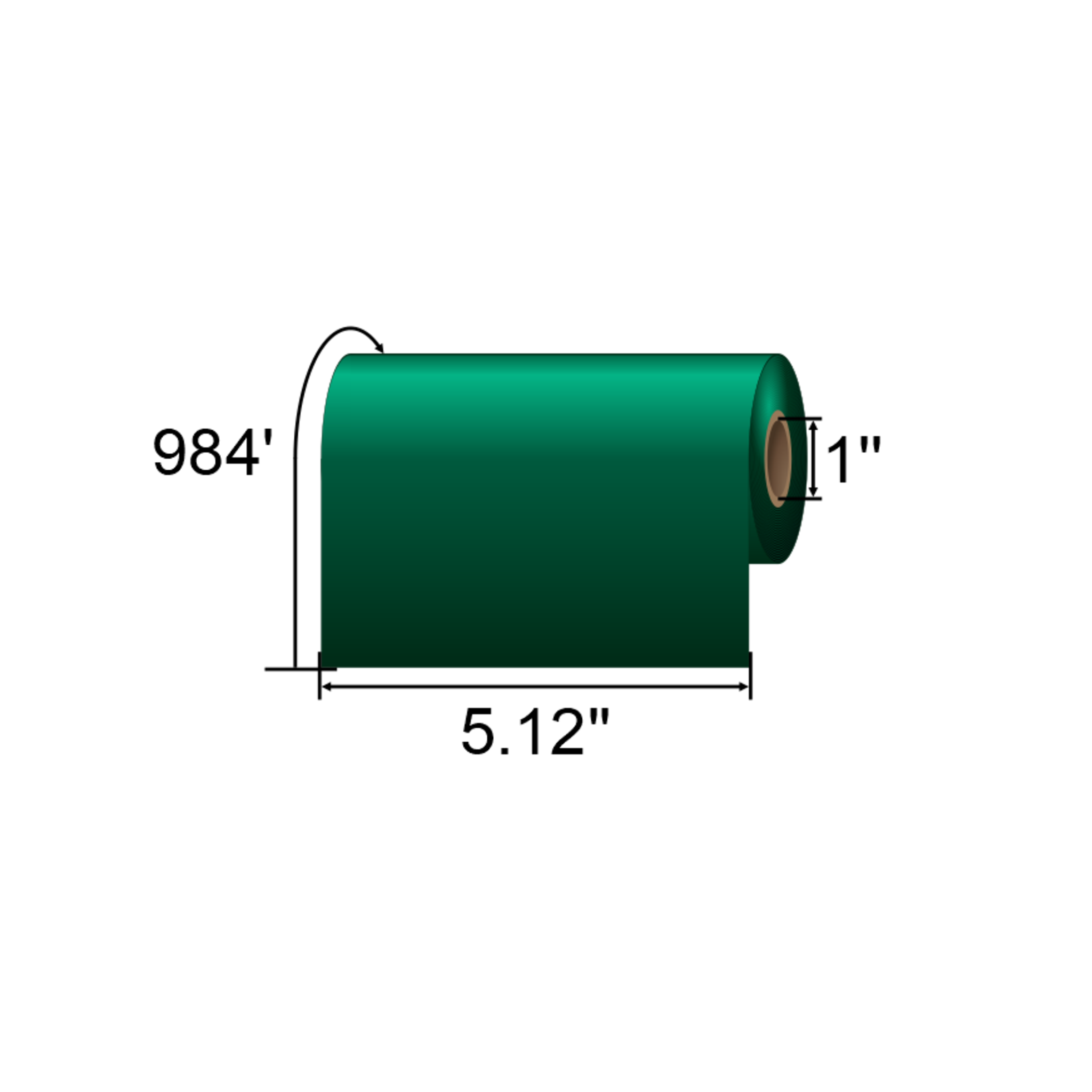 ARMOR-IIMAK 5.12in x 984ft Green Premium Wax Ribbon T84863BAO