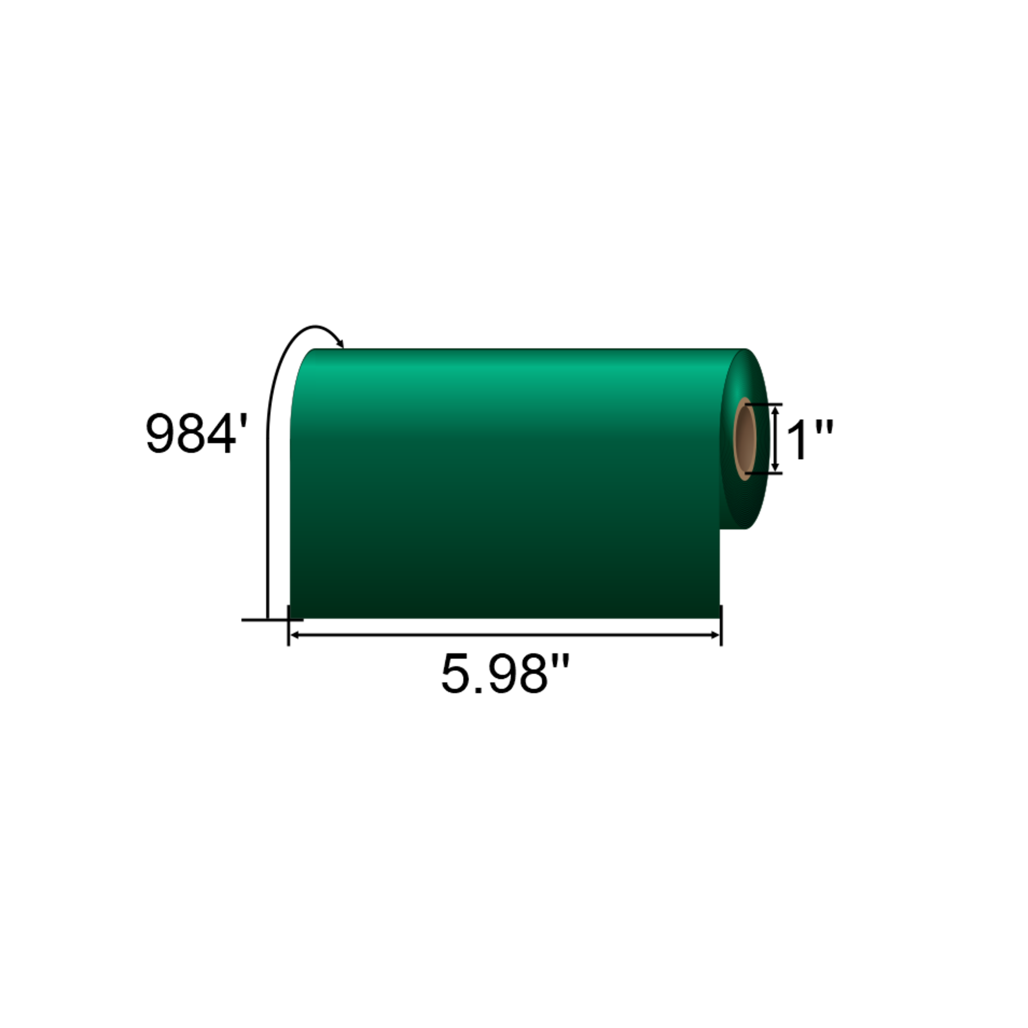 ARMOR-IIMAK 5.98in x 984ft Green Premium Wax Ribbon T84872BAO
