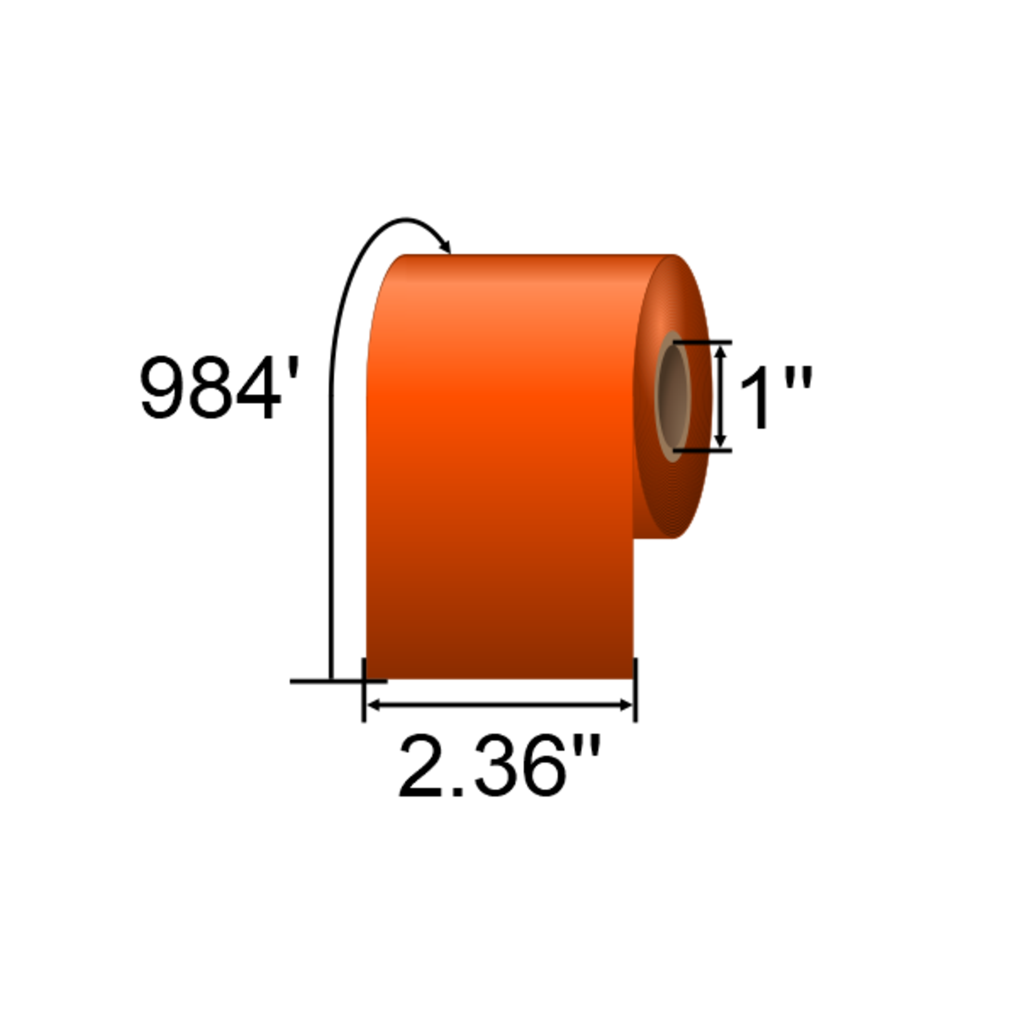 ARMOR-IIMAK 2.36in x 984ft Orange Wax/Resin Ribbon T84796BAO