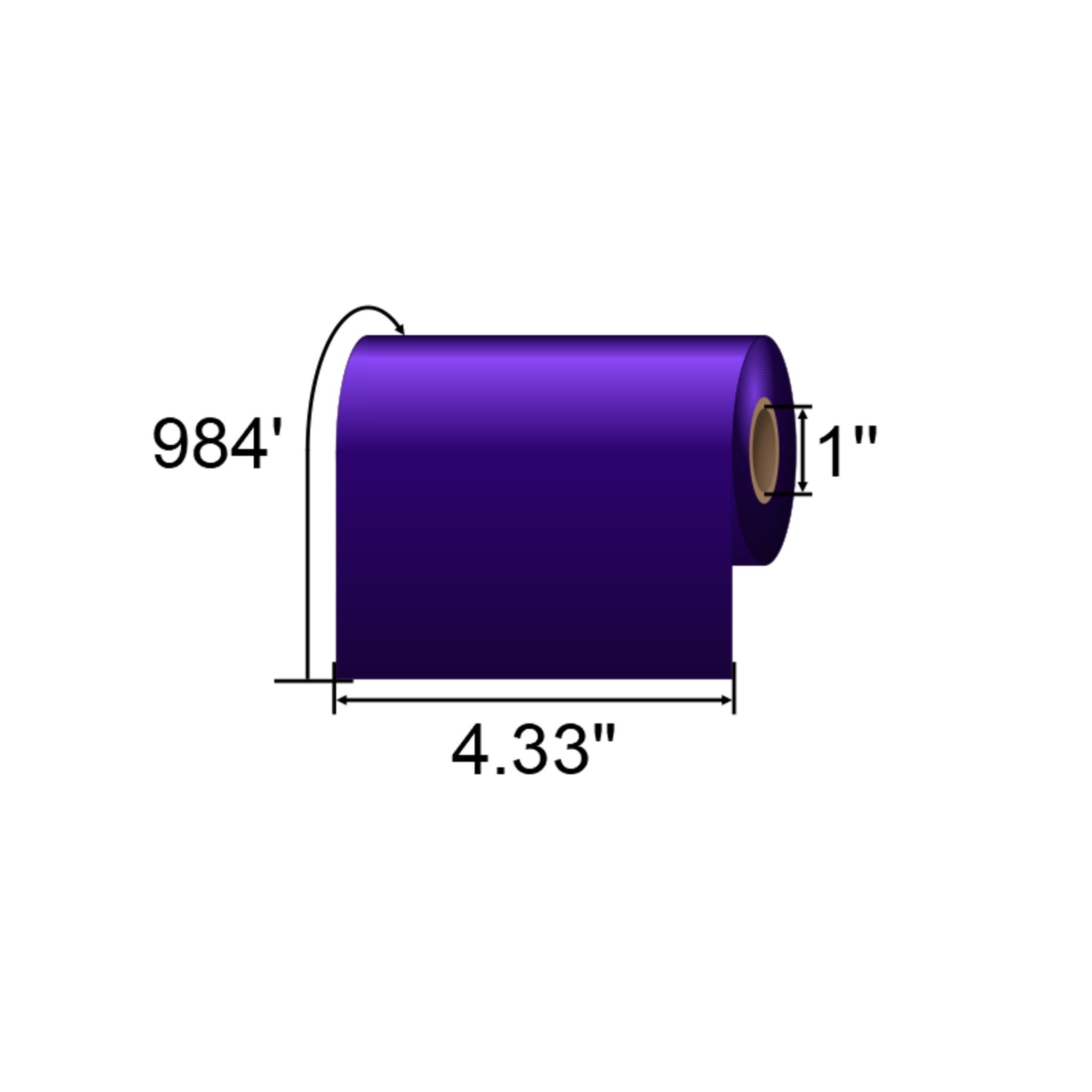 ARMOR-IIMAK 4.33in x 984ft Purple Wax/Resin Ribbon T84846BAO