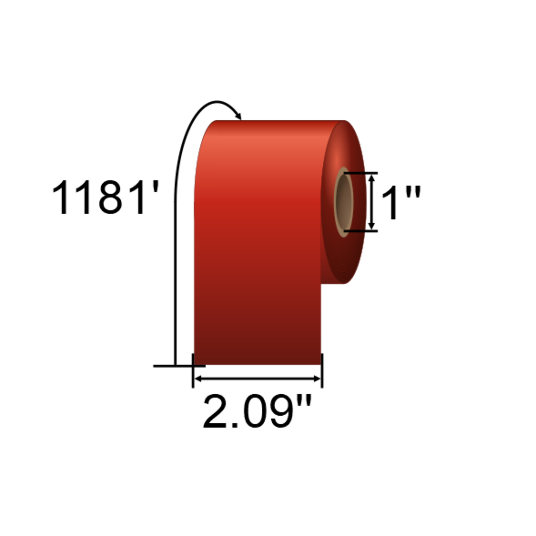 ARMOR-IIMAK 2.09in x 1181ft Red Wax/Resin Ribbon T84676BAO