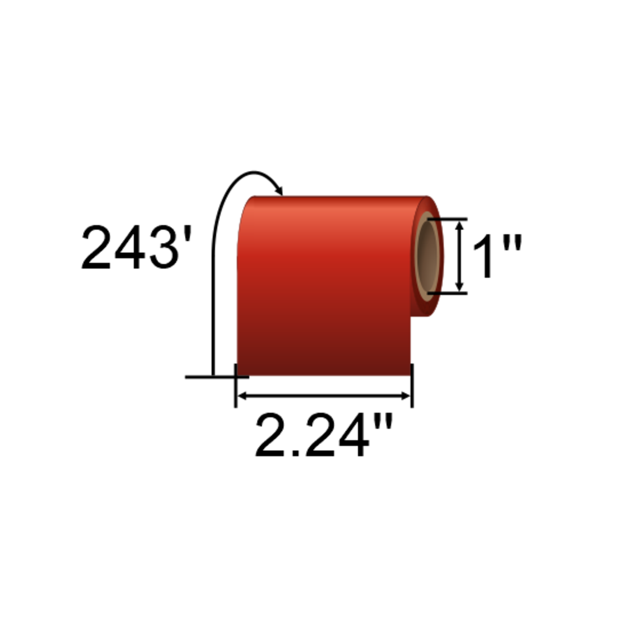 ARMOR-IIMAK Inkanto 2.24 x 243ft Red Wax Ribbons T56050IO