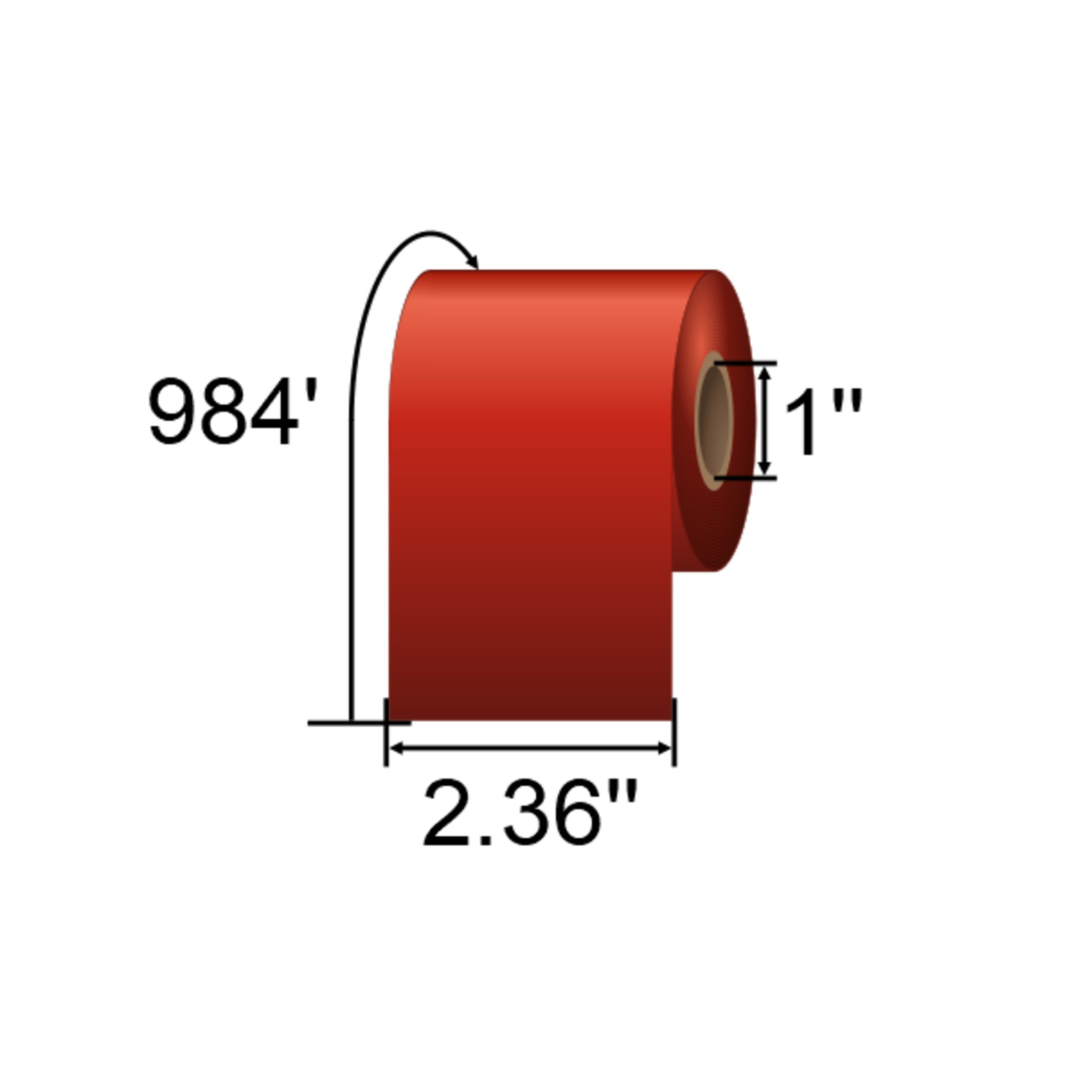ARMOR-IIMAK 2.36in x 984ft Red Premium Wax Ribbon T84795BAO