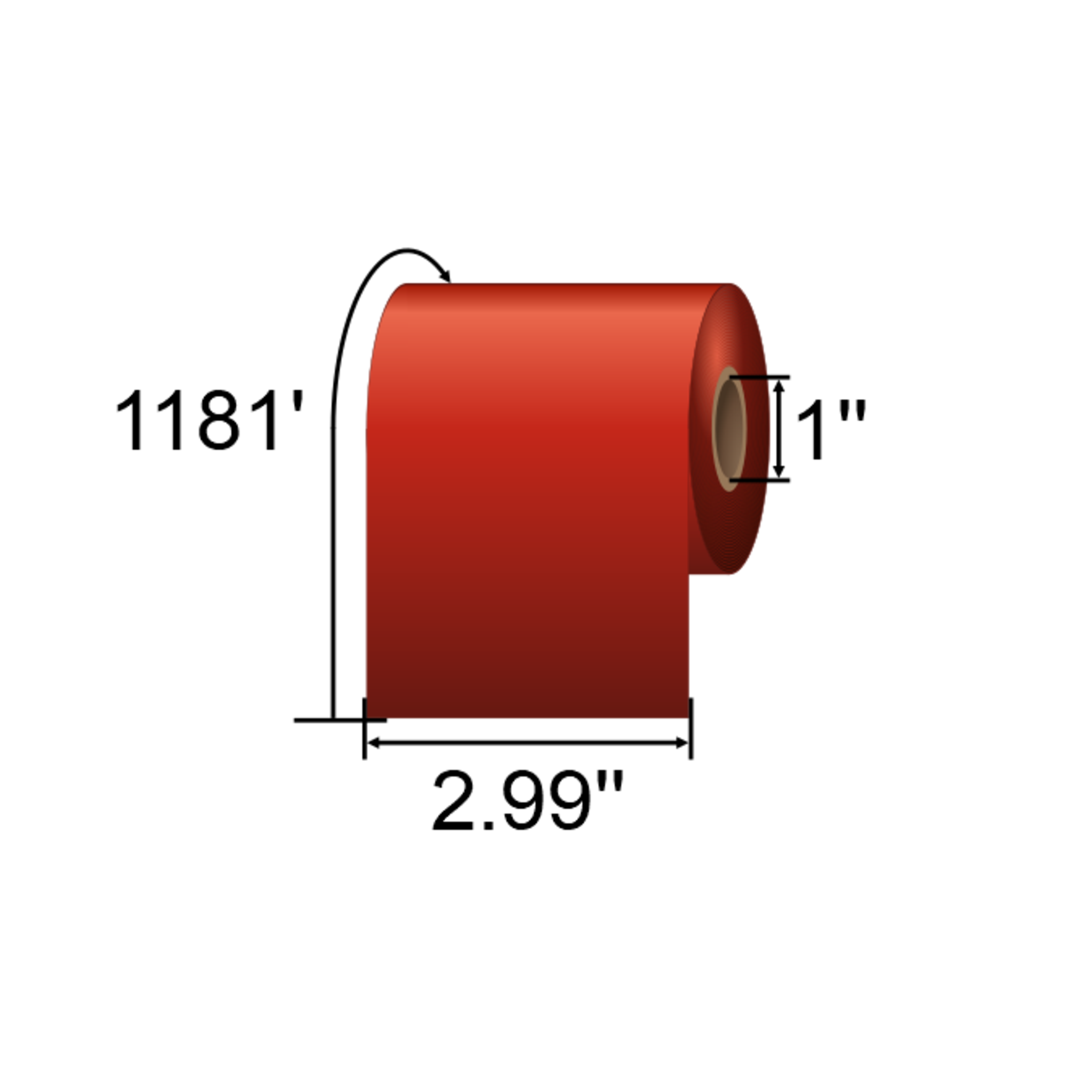 ARMOR-IIMAK 2.99in x 1181ft Red Premium Wax Ribbon T85759BAO