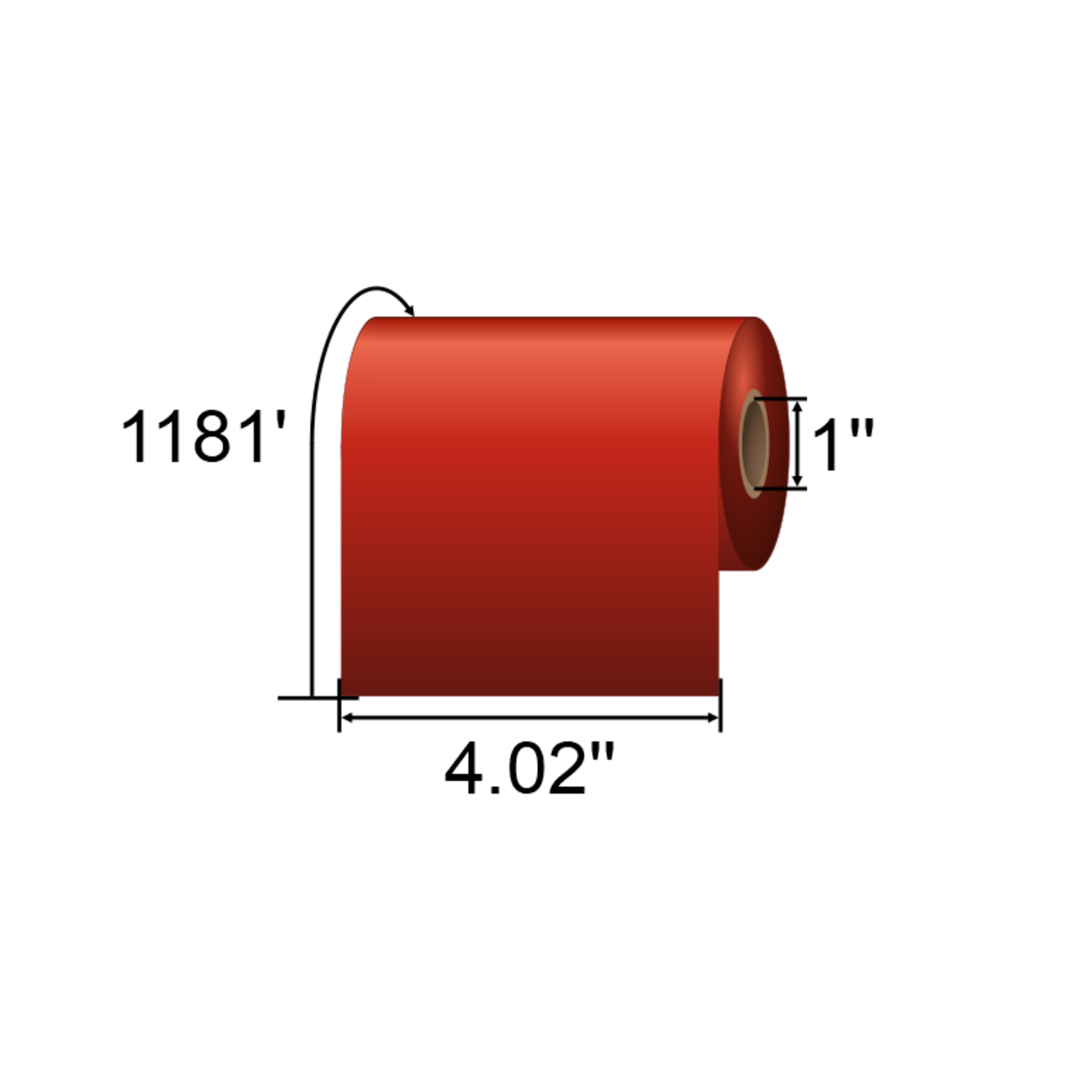 ARMOR-IIMAK 4.02in x 1181ft Red Premium Wax Ribbon T83014BAO