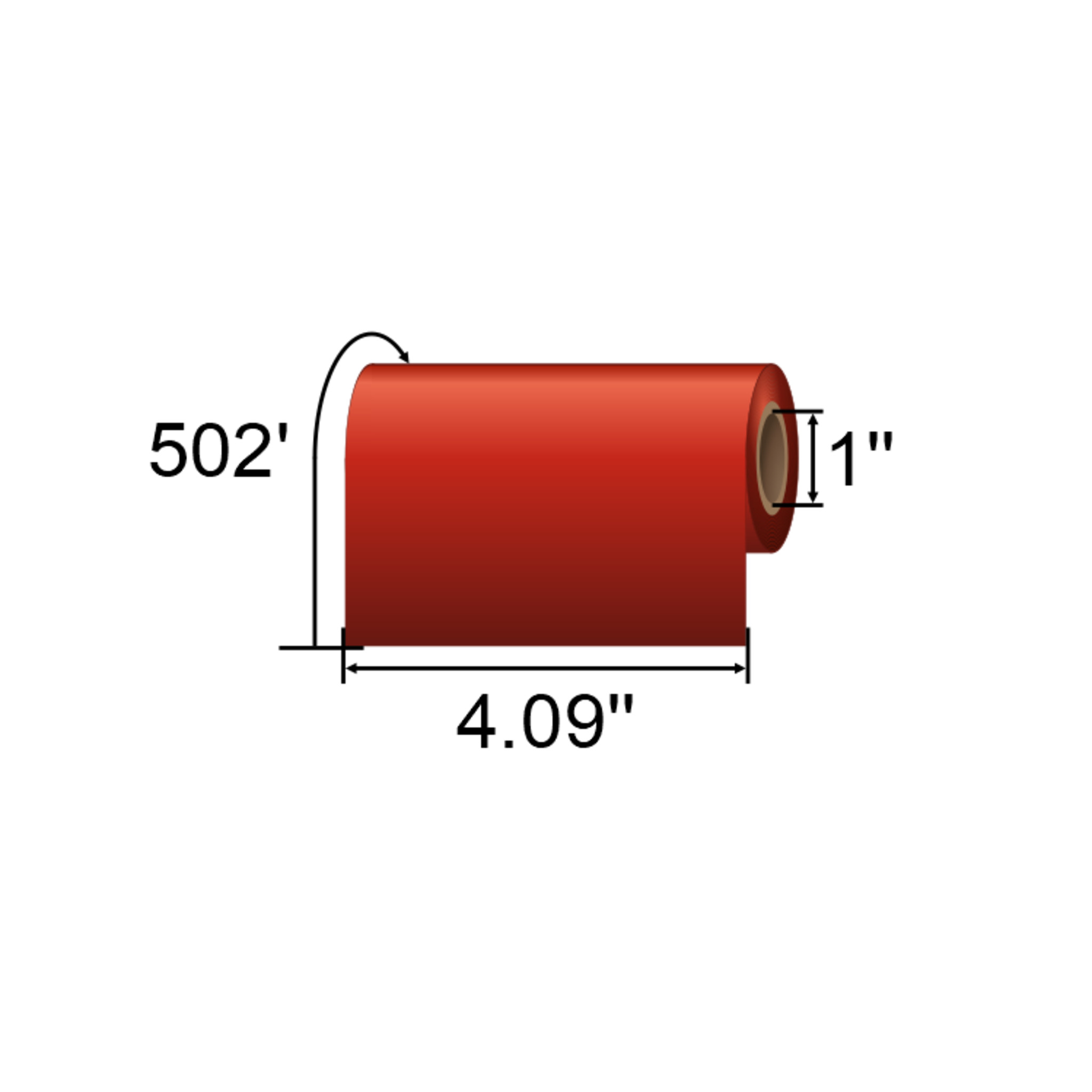 ARMOR-IIMAK Inkanto 4.09 x 502ft Red Wax Ribbons T14246IO