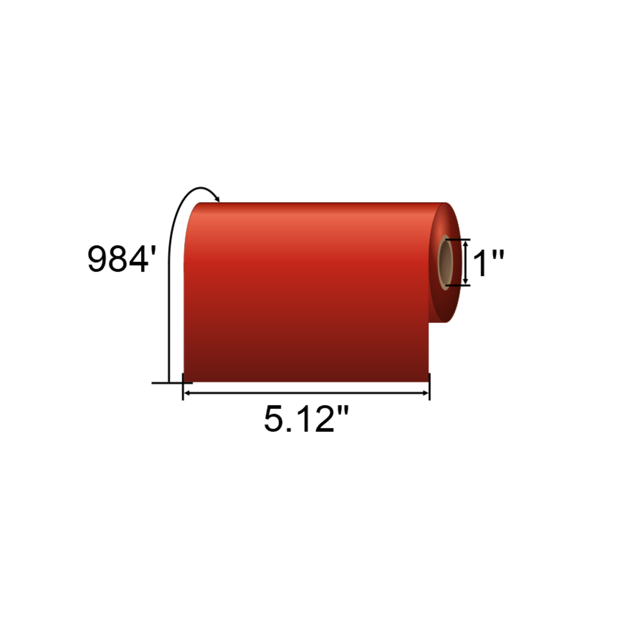 ARMOR-IIMAK 5.12in x 984ft Red Premium Wax Ribbon T84861BAO