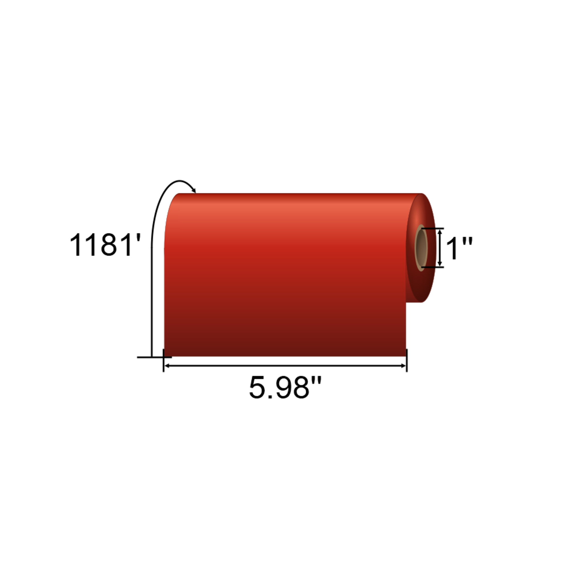 ARMOR-IIMAK 5.98in x 1181ft Red Premium Wax Ribbon T84996BAO