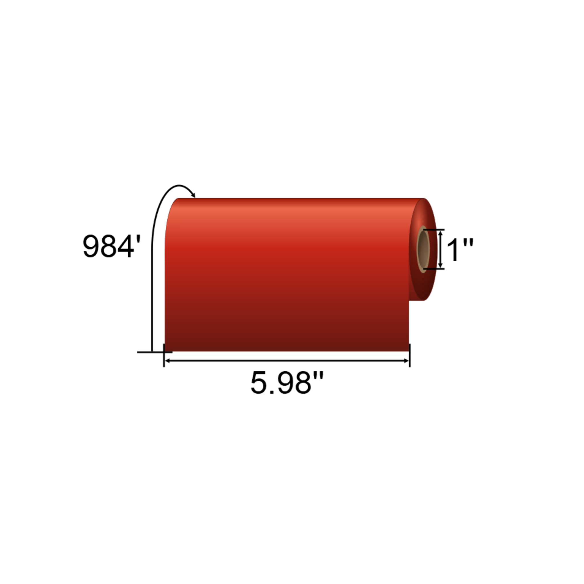 ARMOR-IIMAK 5.98in x 984ft Red Wax Ribbon T86420BFF
