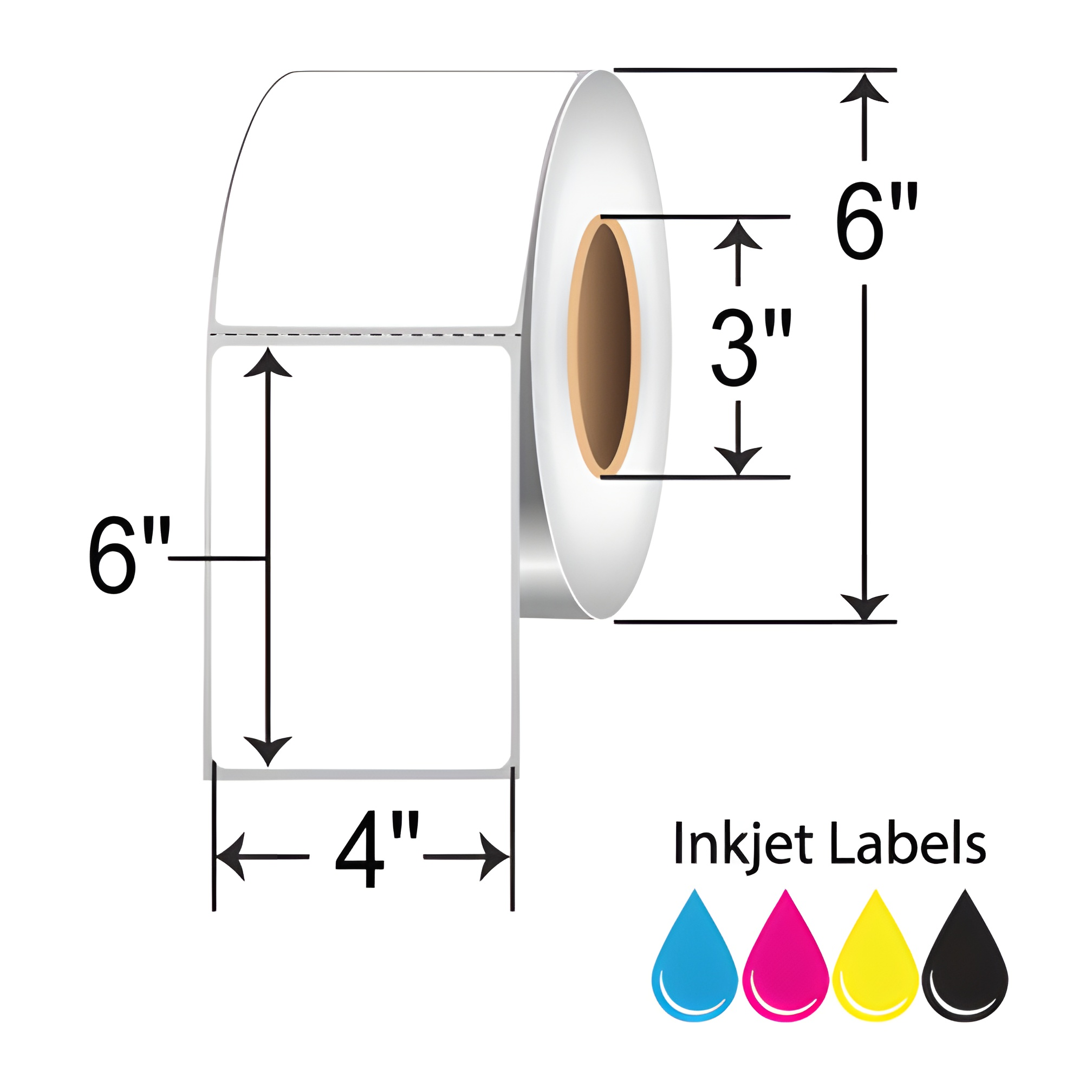 Barcodefactory 4x6 PolyKim/Kimdura Inkjet Label [Perforated] RIJK-4-6-425-3