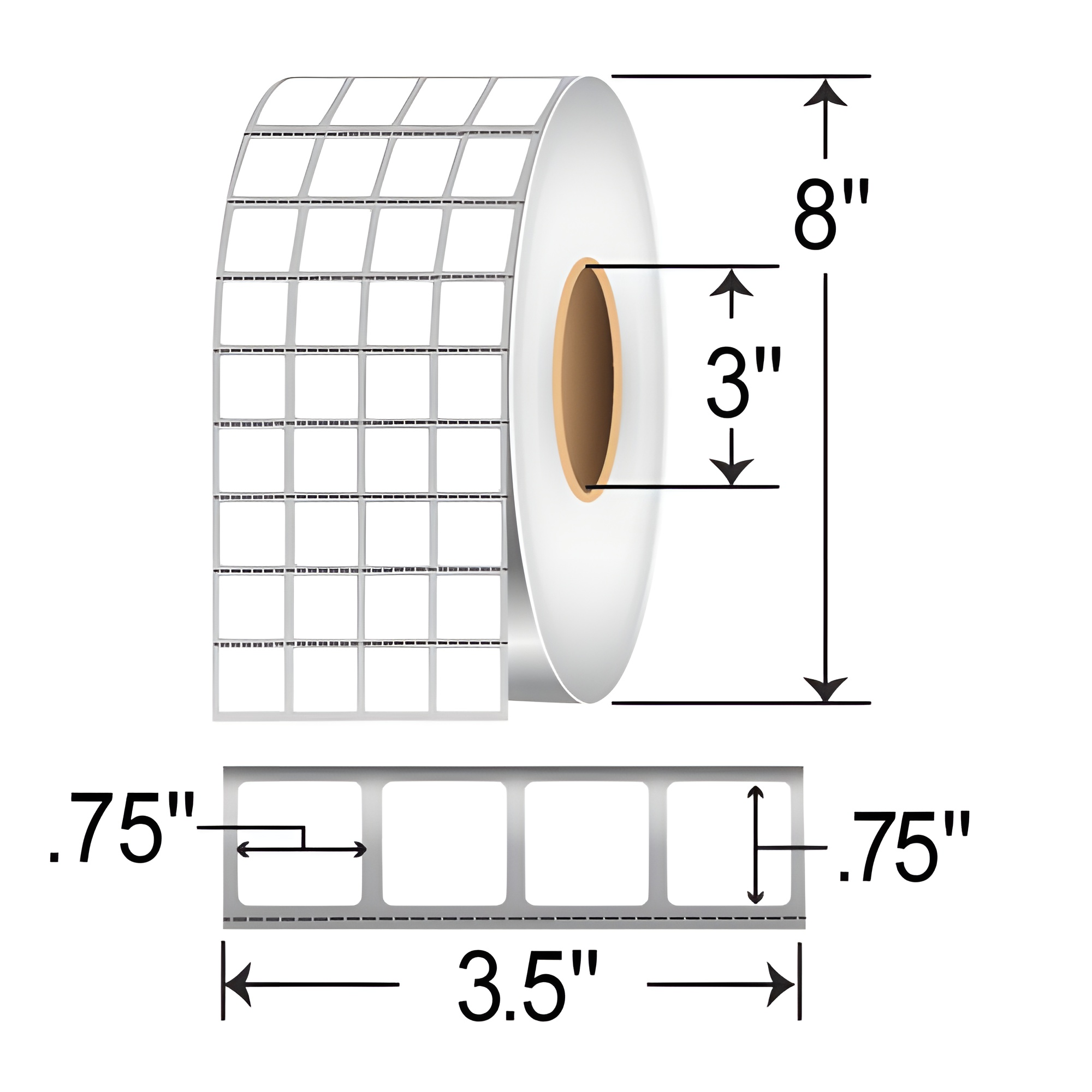 Zebra Z-Supreme 2100T 0.75x0.75 Polyimide TT Label [4up, Perforated] ZIPZST10044162