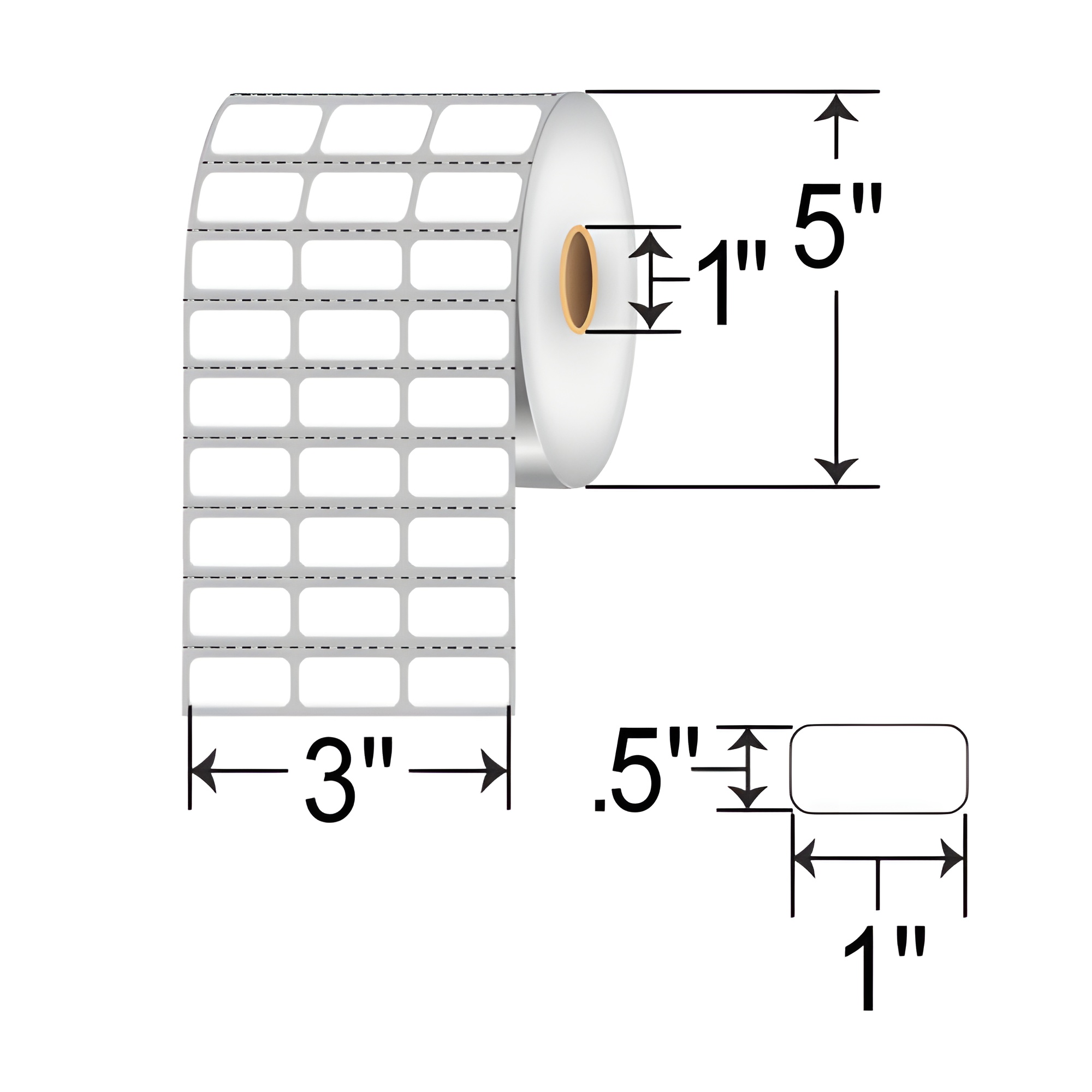 Zebra Z-Ultimate 4000T 1x0.5 Polyester TT Label [Removable, 3up, Perforated] 10023363