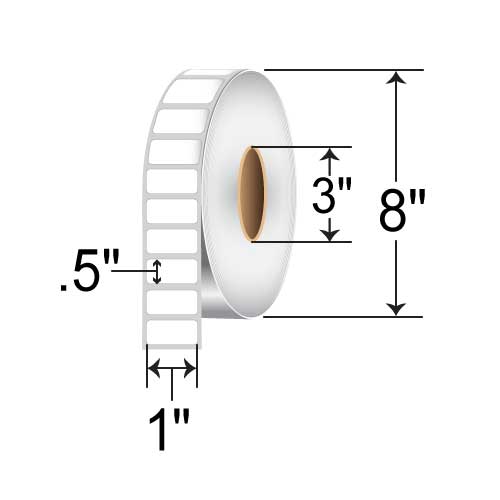 Barcodefactory 1x0.5 Vinyl TT Label [Tamper-Evident, Perforated] BAR-1-05-DESTRUCT-LBL