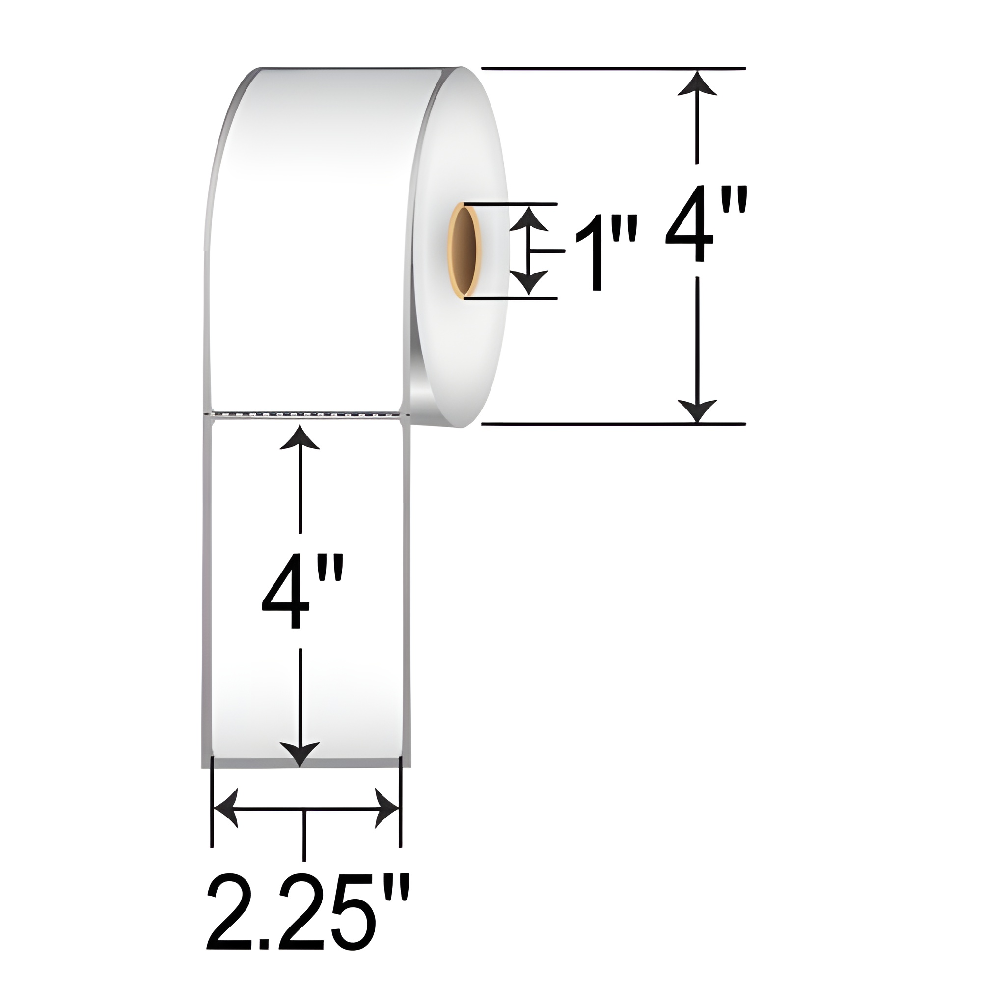 Barcodefactory 2.25x4  DT Label [Premium Top Coated, Perforated] 530627