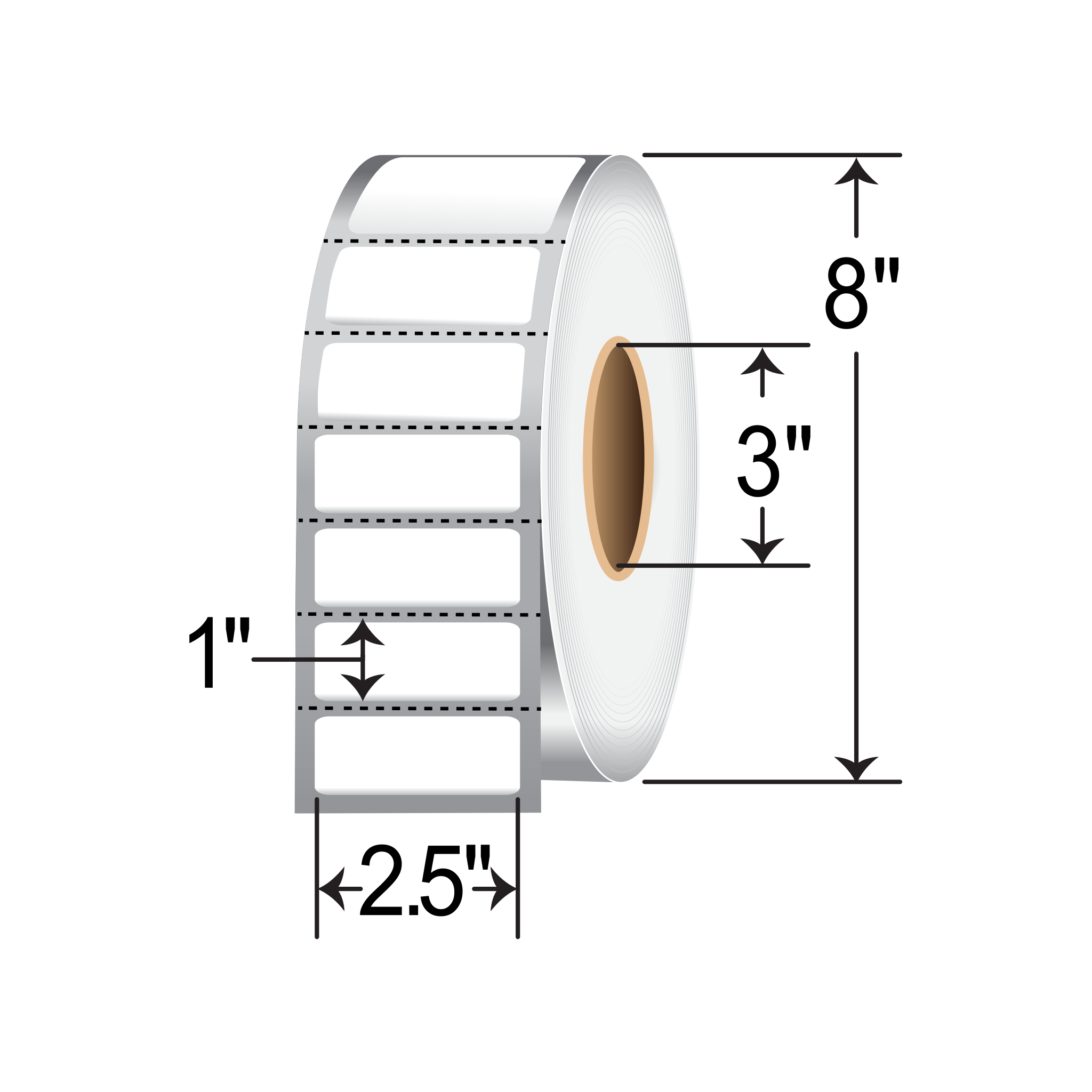 Barcodefactory 2.5x1  TT Label [Perforated] RT-25-1-5500-3