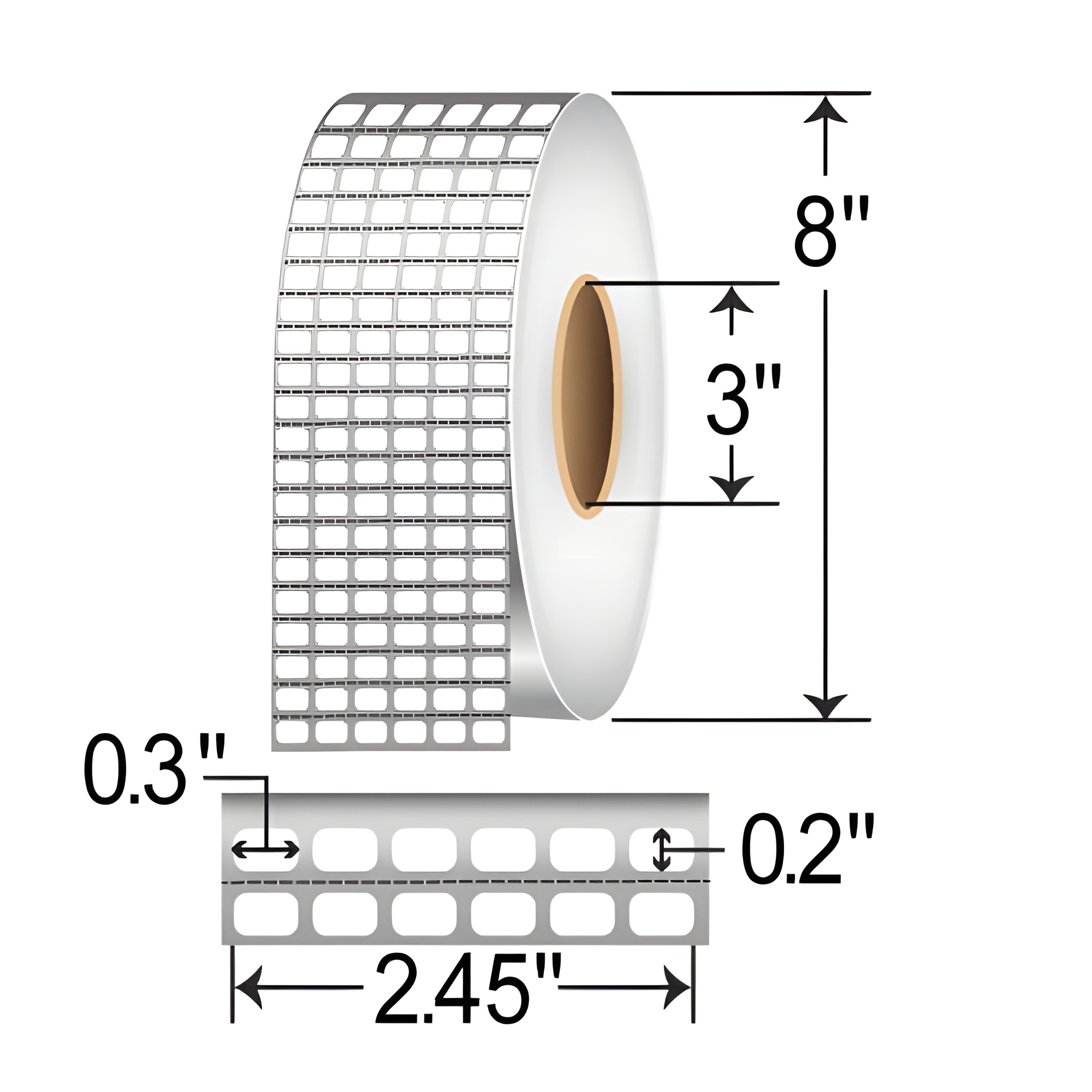 Zebra Z-Supreme 2000T 0.3x0.2 Polyimide TT Label [6up, Perforated] 10023020
