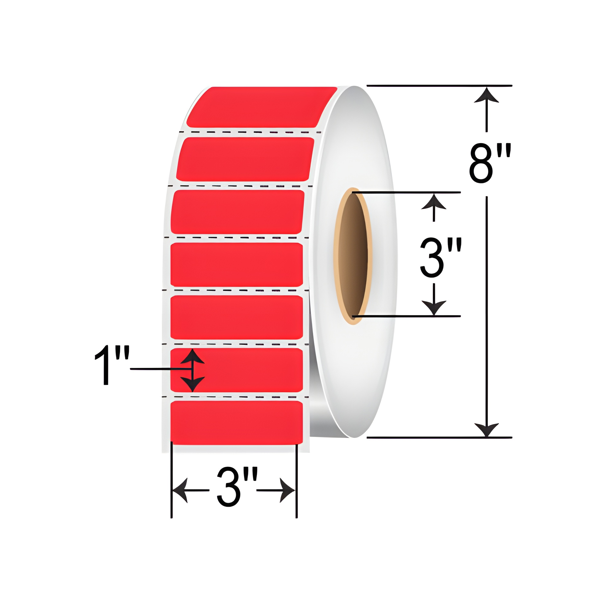 Barcodefactory 3x1  DT Label [Perforated, Red] RD-3-1-5500-RD