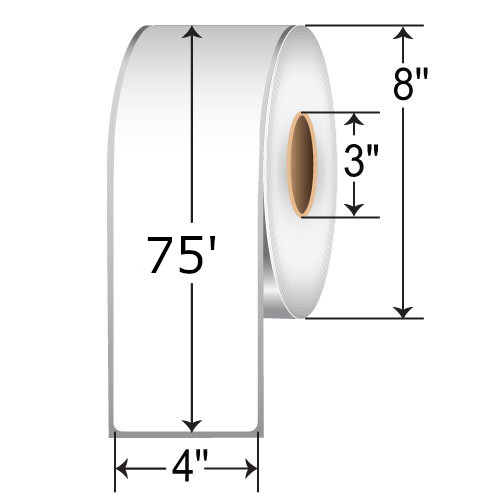 Zebra 4"x75' TT Tag [Non-Perforated] 10028771