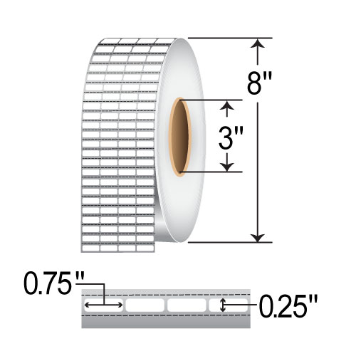 Zebra Z-Supreme 2100T 0.5x0.2 Polyimide TT Label [4up, Perforated] ZIPZST10044159