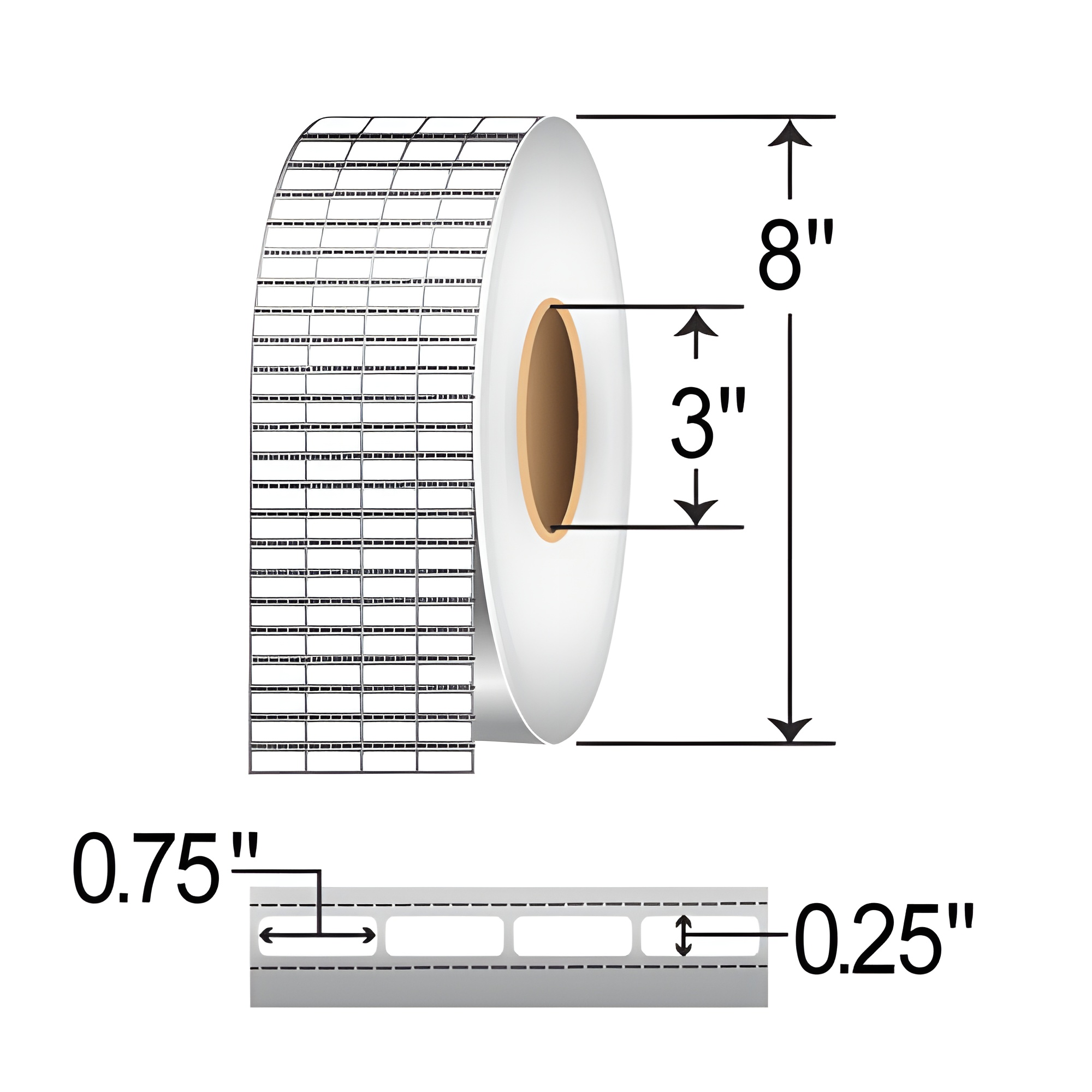 Zebra Z-Supreme 2100T 0.5x0.2 Polyimide TT Label [4up, Perforated] ZIPZST10044159