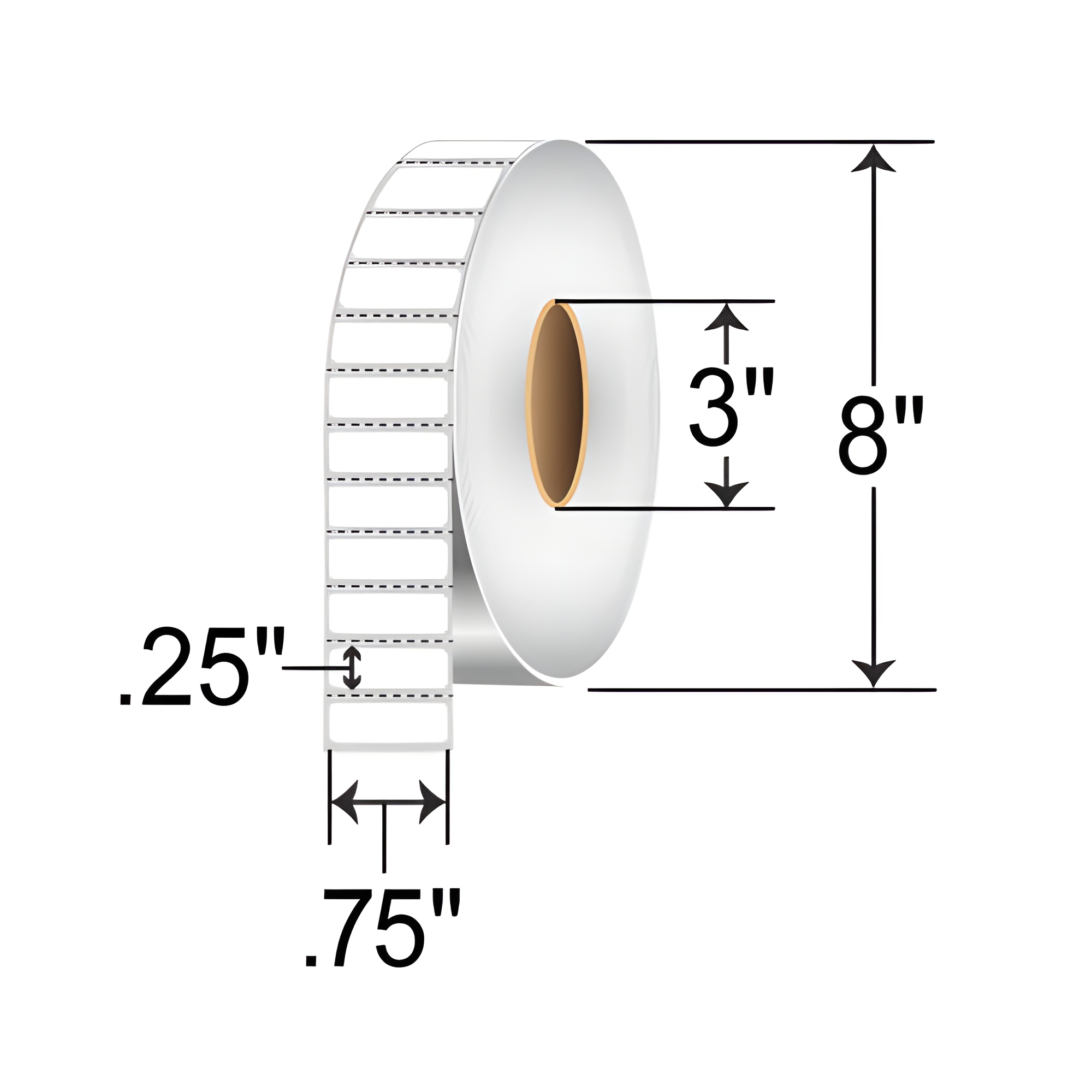 Zebra Z-Ultimate 2000T 0.75x0.25 Polyester TT Label [Perforated] 10022973