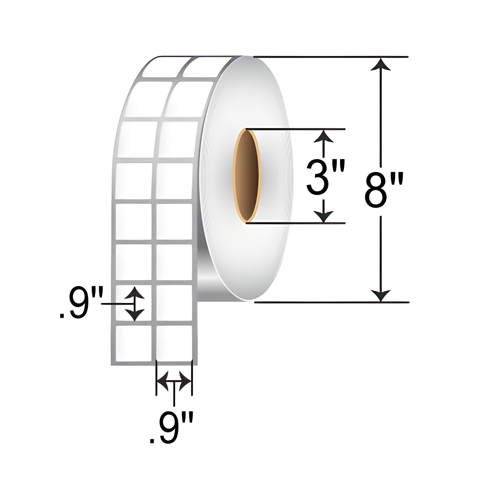 Zebra Z-Xtreme 5000T 0.9x0.9 Polyester TT Label [2up, Perforated] 10023251