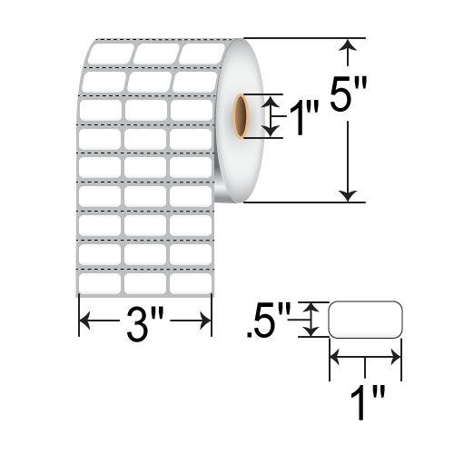 Zebra Z-Ultimate 4000T 1x0.5 Polyester TT Label [Removable, 3up, Perforated] 10023363