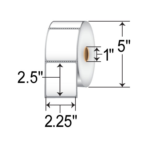 Barcodefactory 2.25x2.5  DT Label [Freezer, Perforated] L-SDF-22251P51