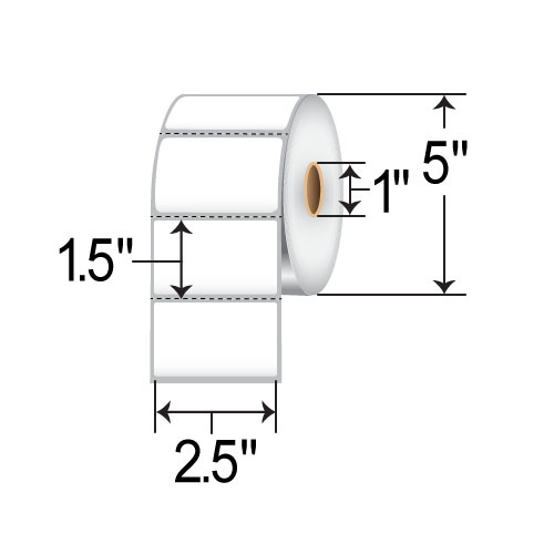 Barcodefactory 2.5x1.5  TT Label [Perforated] RT-25-15-1800-1-BAR