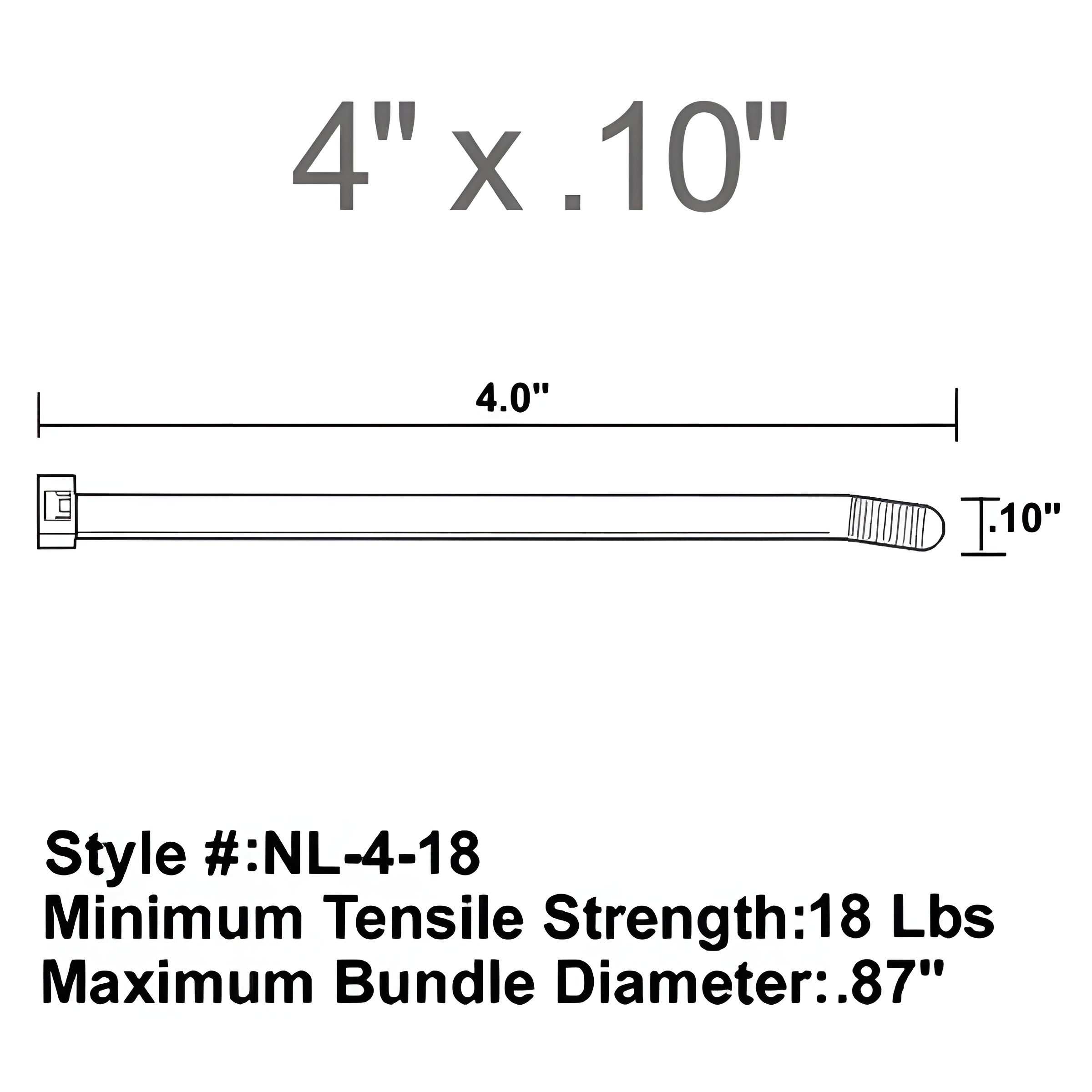 Tach-It Cable Ties NL-4-18