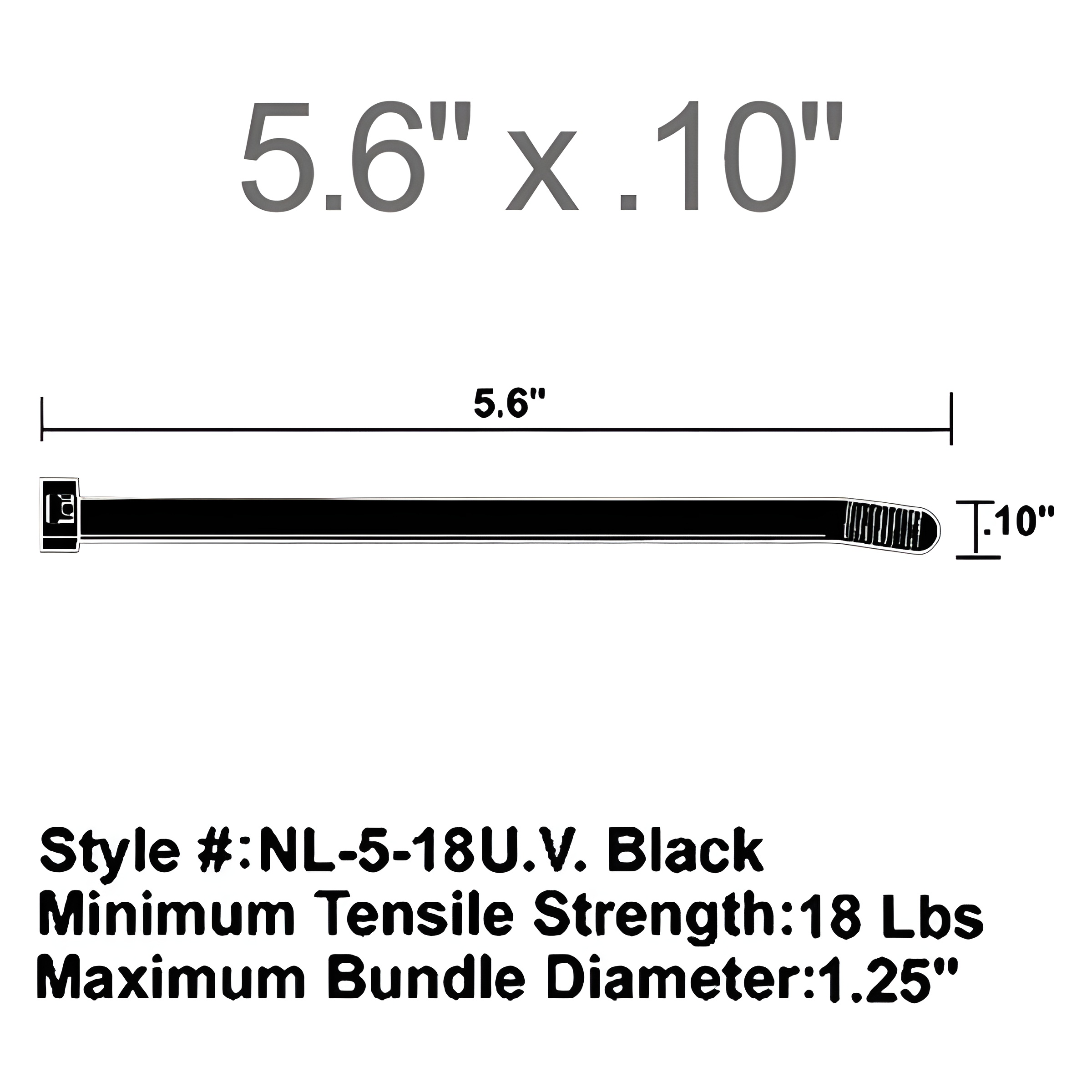 Tach-It UV Cable Ties NL-5-18-UV