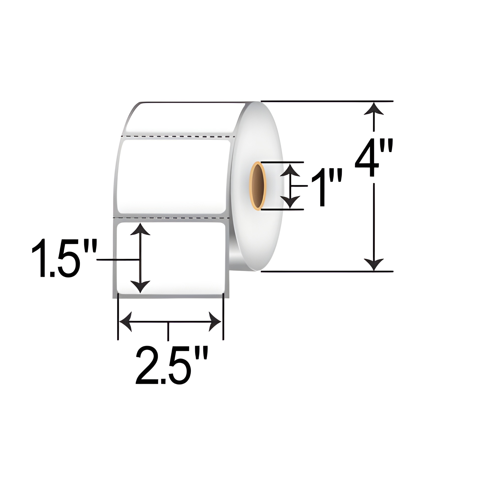 Barcodefactory 2.5x1.5  DT Label [Premium Top Coated, Perforated] RD-25-15-960-1